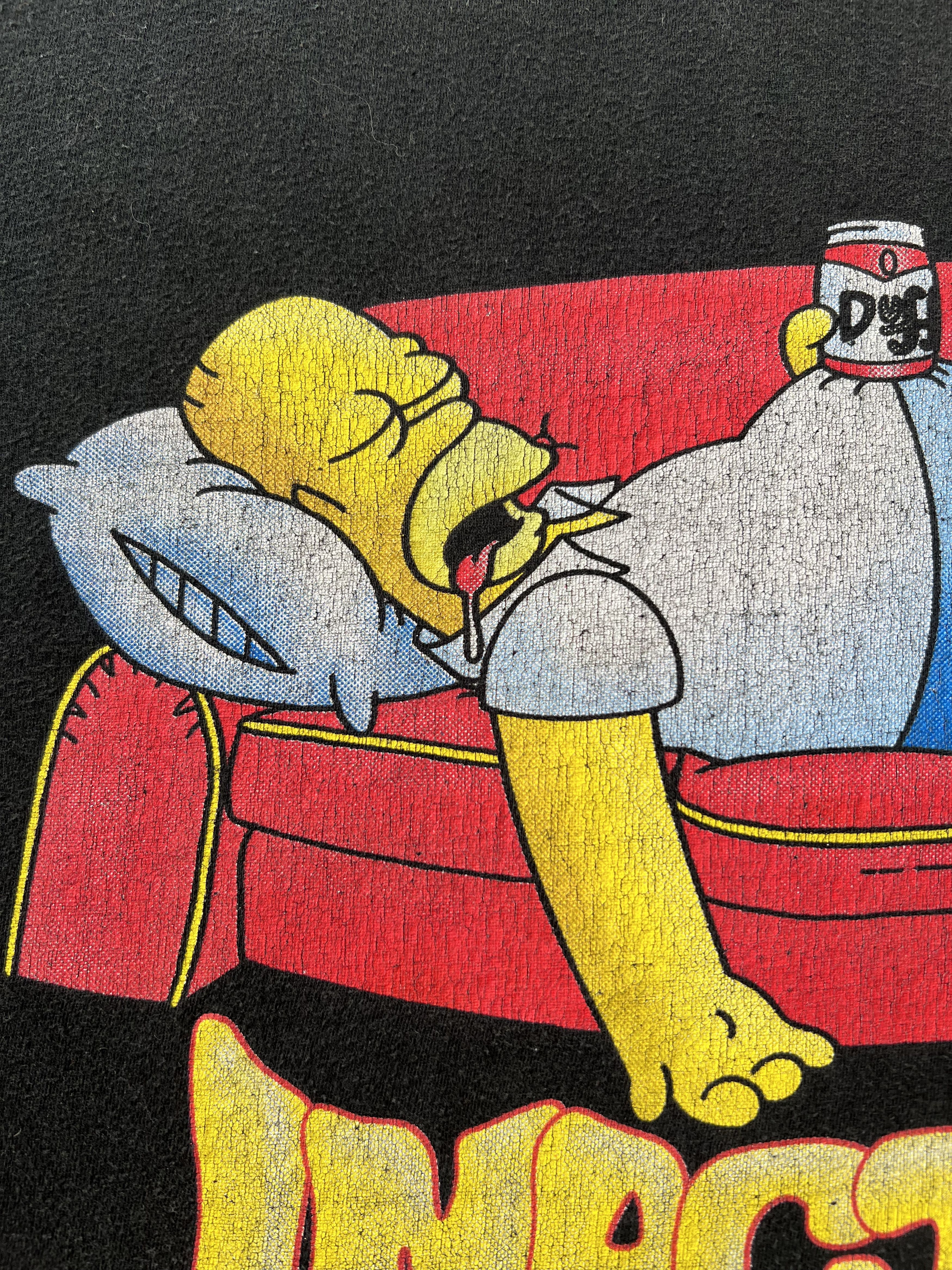 The Simpsons Vintage 1998 The Simpsons Homer Cartoon Black T-shirt Size US XXL / EU 58 / 5 - 6 Thumbnail