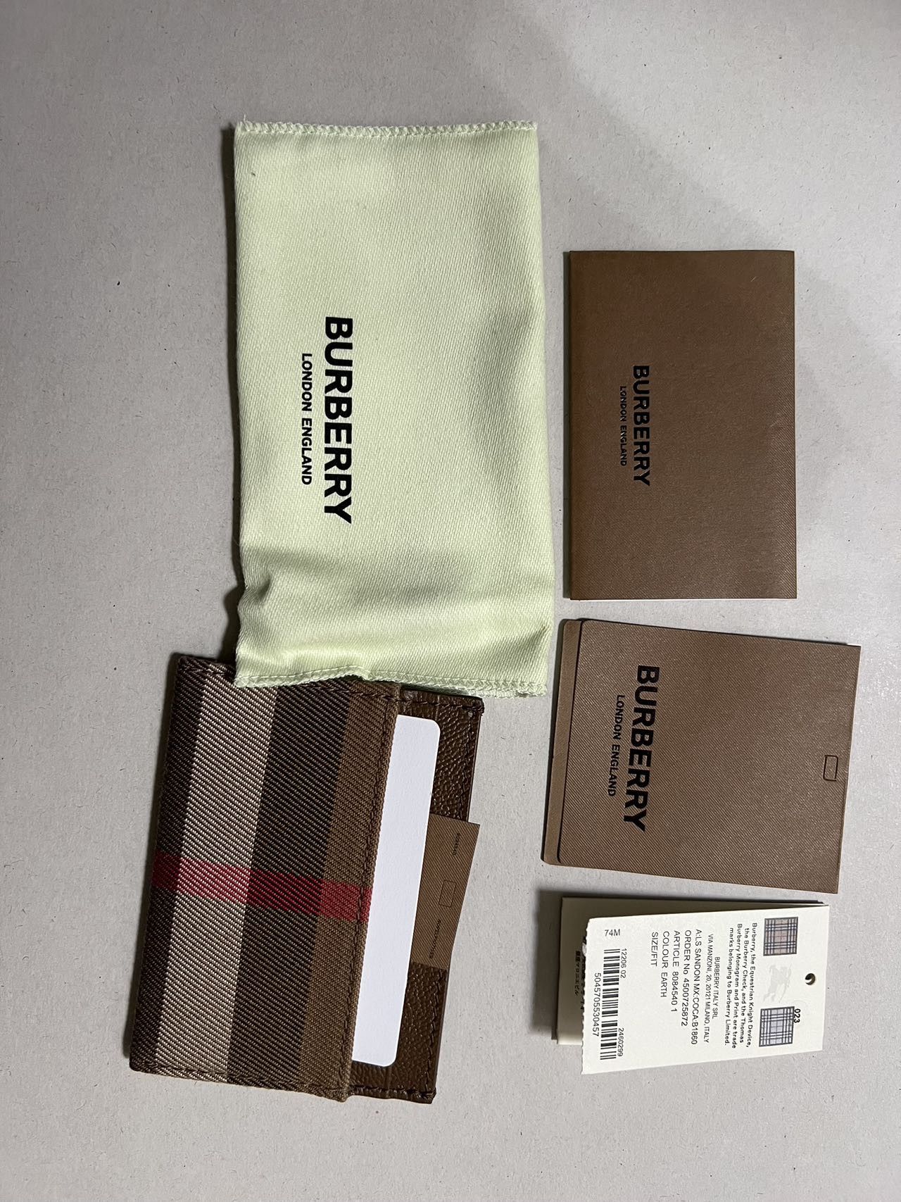 Burberry Burberry Sandon Canvas Check Slim Card Case Size ONE SIZE - 1 Thumbnail