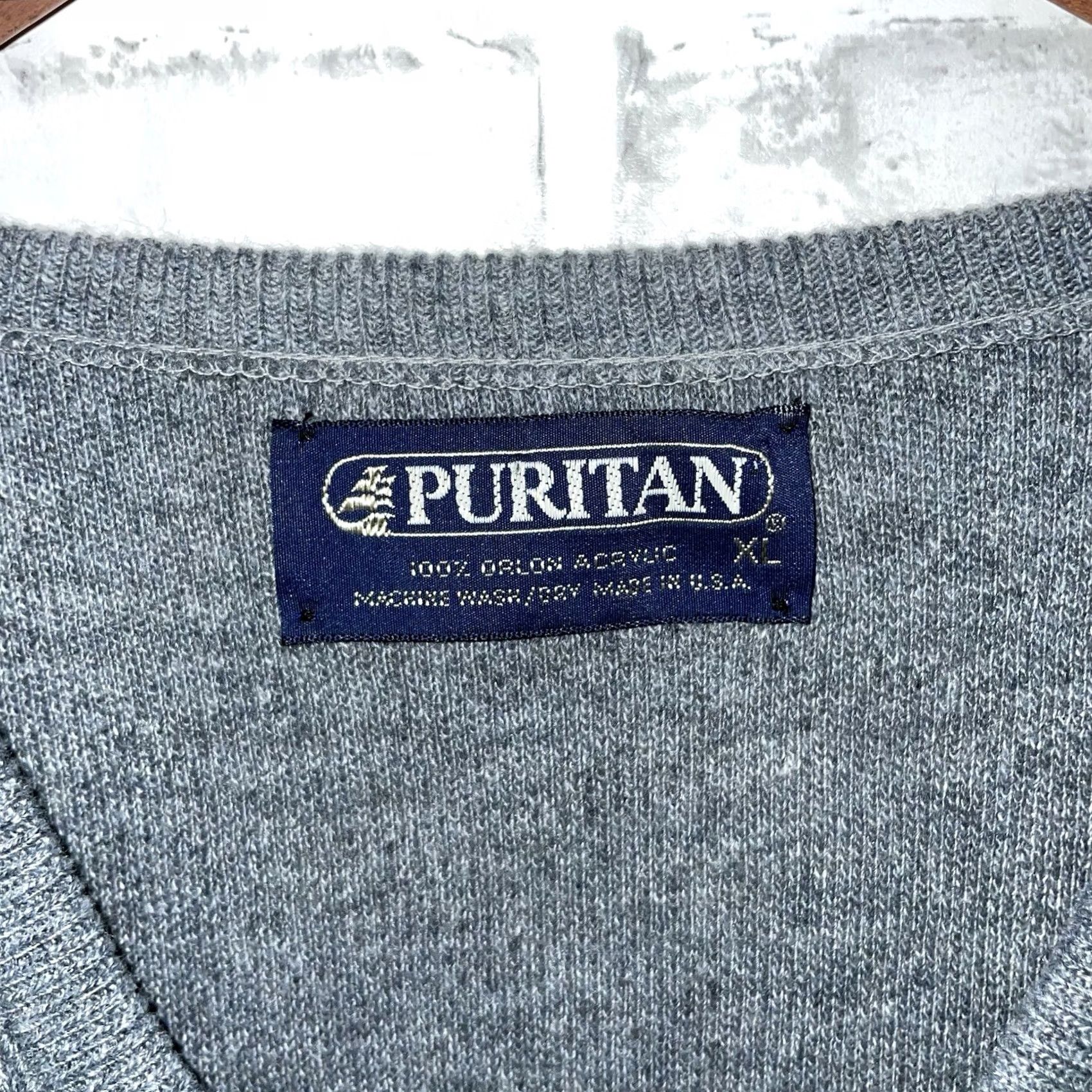 Vintage Puritan Sweater Mens V-Neck Pullover XL Gray USA Shirt Size US XL / EU 56 / 4 - 4 Thumbnail
