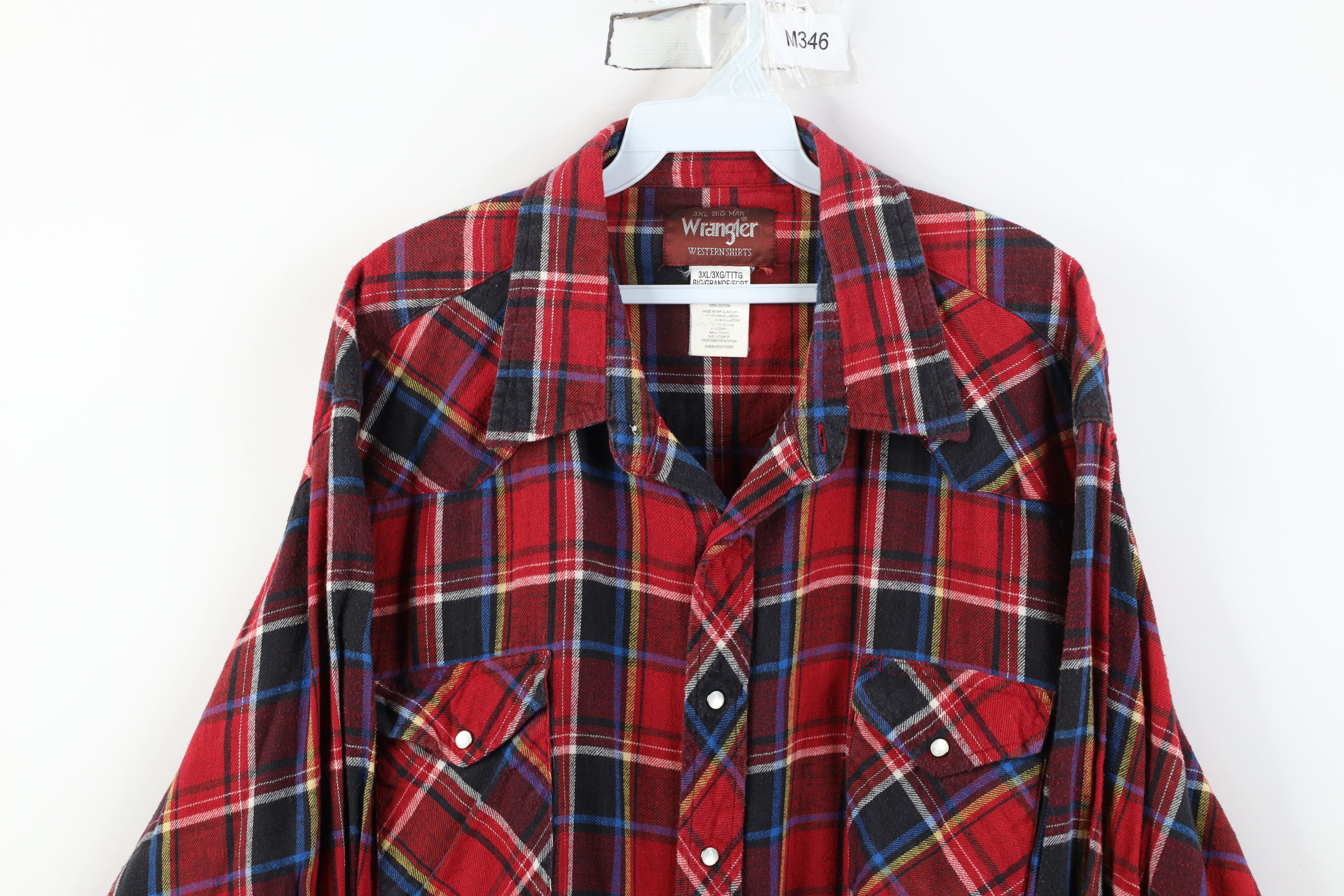 Wrangler Vintage 90s Wrangler Cowboy Flannel Snap Button Shirt Plaid Size US XXL / EU 58 / 5 - 2 Thumbnail