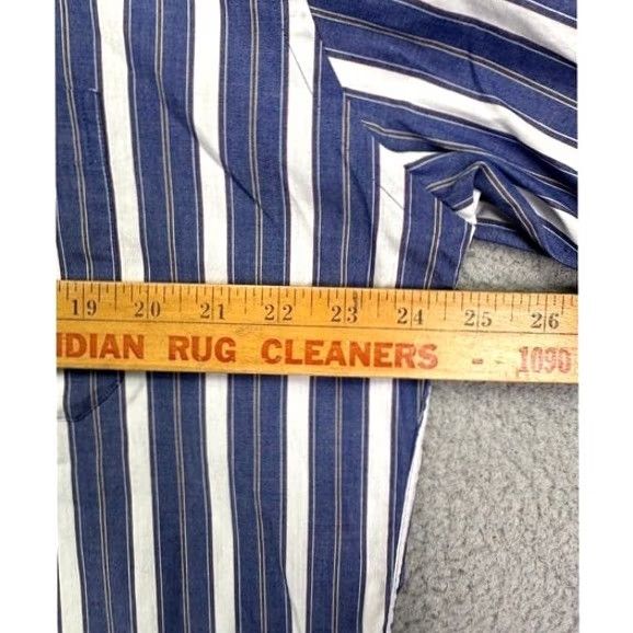 Vintage L.L. Bean Shirt Mens Large Blue White Striped Button-Down Pockets Short Sleeve Casual Size US L / EU 52-54 / 3 - 6 Thumbnail