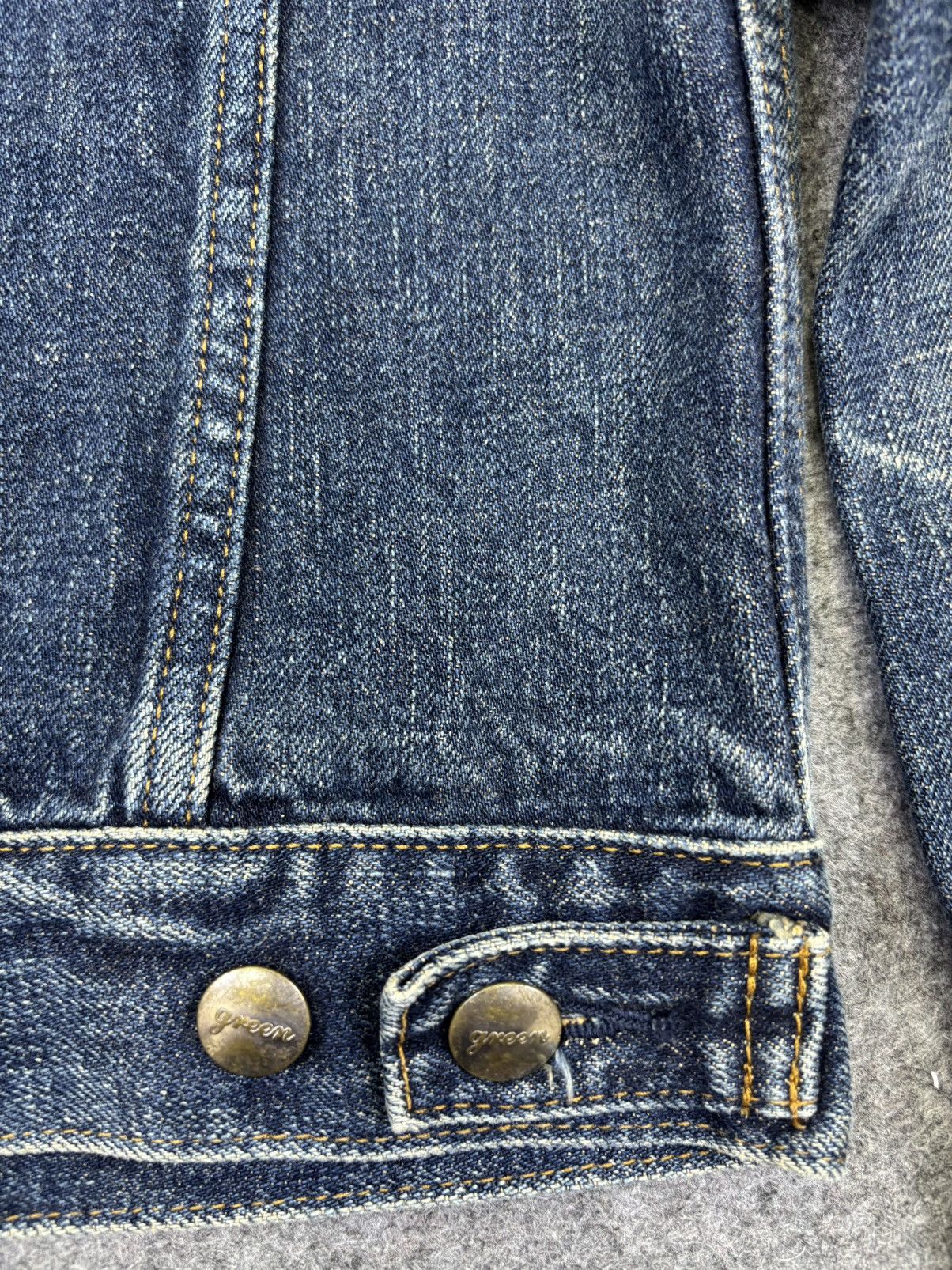 Japanese Brand 💥Selvedge Trucker💥green Selvedge Type 3 Trucker F817 Size US XXS / EU 40 - 13 Thumbnail