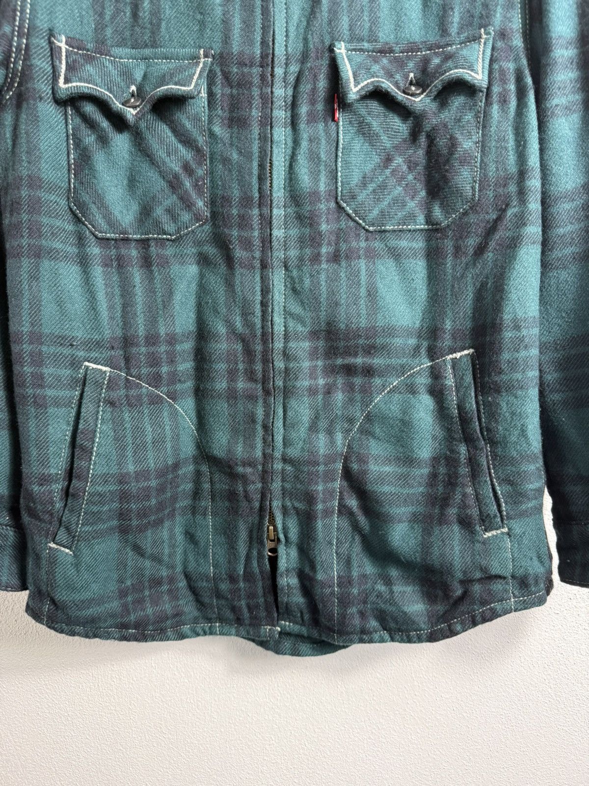 Levi's LEVIS RED TAB CASUAL LIGHT JACKET GREEN PLAID WESTERN STYLE Size US M / EU 48-50 / 2 - 4 Thumbnail
