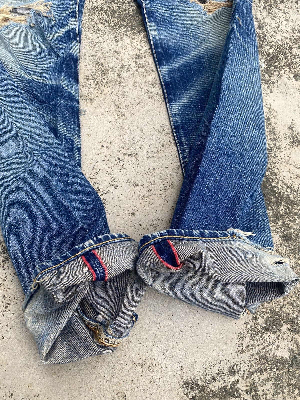 Blue Blue Japan × Japanese Brand × Le Grande Bleu (L.G.B.) Blue Blue Japan Distressed Selvedge Honeycomb Clawmark Denim Size US 29 - 12 Thumbnail