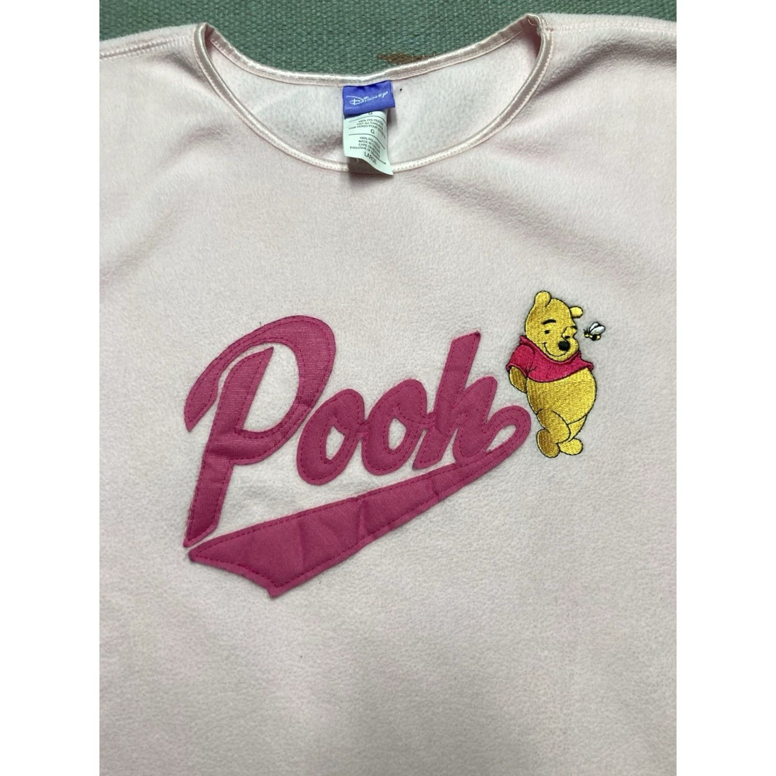 Disney VINTAGE Winnie the Pooh long sleeve sweater fleece shirt Disney pink large Womens L Pullover Knit Size L / US 10 / IT 46 - 2 Thumbnail
