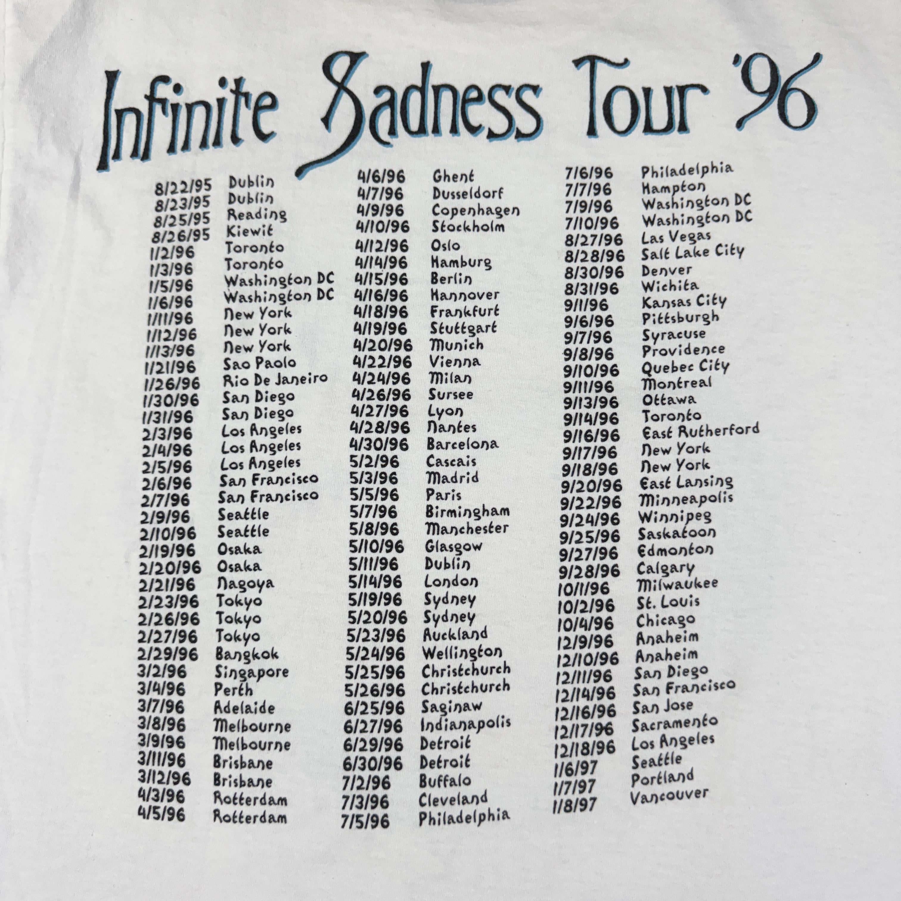 Band Tees 90s Smashing Pumpkins Infinite Sadness Tour Shirt Size US L / EU 52-54 / 3 - 4 Thumbnail