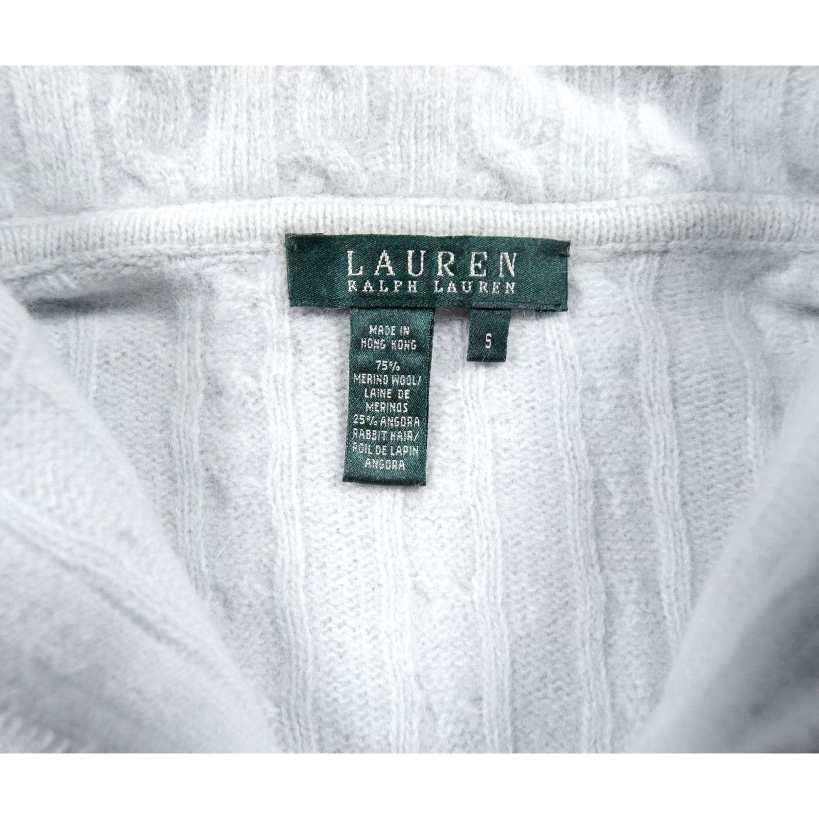 Ralph Lauren VINTAGE Lauren Ralph Lauren Sweater Womens Small Blue Cable Knit Full Zip Wool Angora Size S / US 4 / IT 40 - 6 Thumbnail