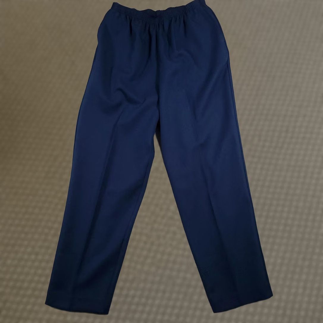 Vintage VINTAGE Alfred Dunner Pants Womens 18 Navy Blue Pull On Elastic Waist Classic USA Made Dress Pants Womens 18 Navy Blue Size 40" / US 18 - 1 Thumbnail
