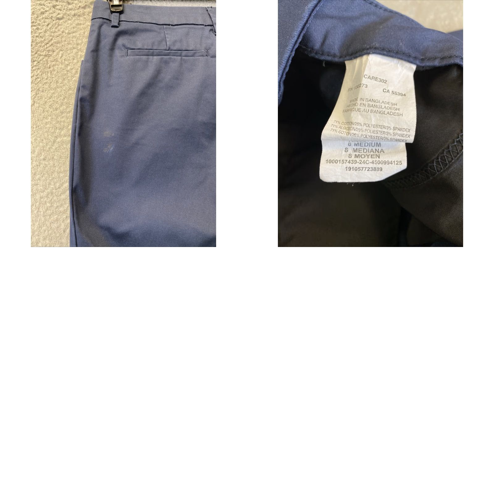 Lee LEE Chino Pants Women Size 8 Navy Cotton Blend Tapered Regular 32" Inseam Size 30" / US 8 / IT 44 - 8 Thumbnail