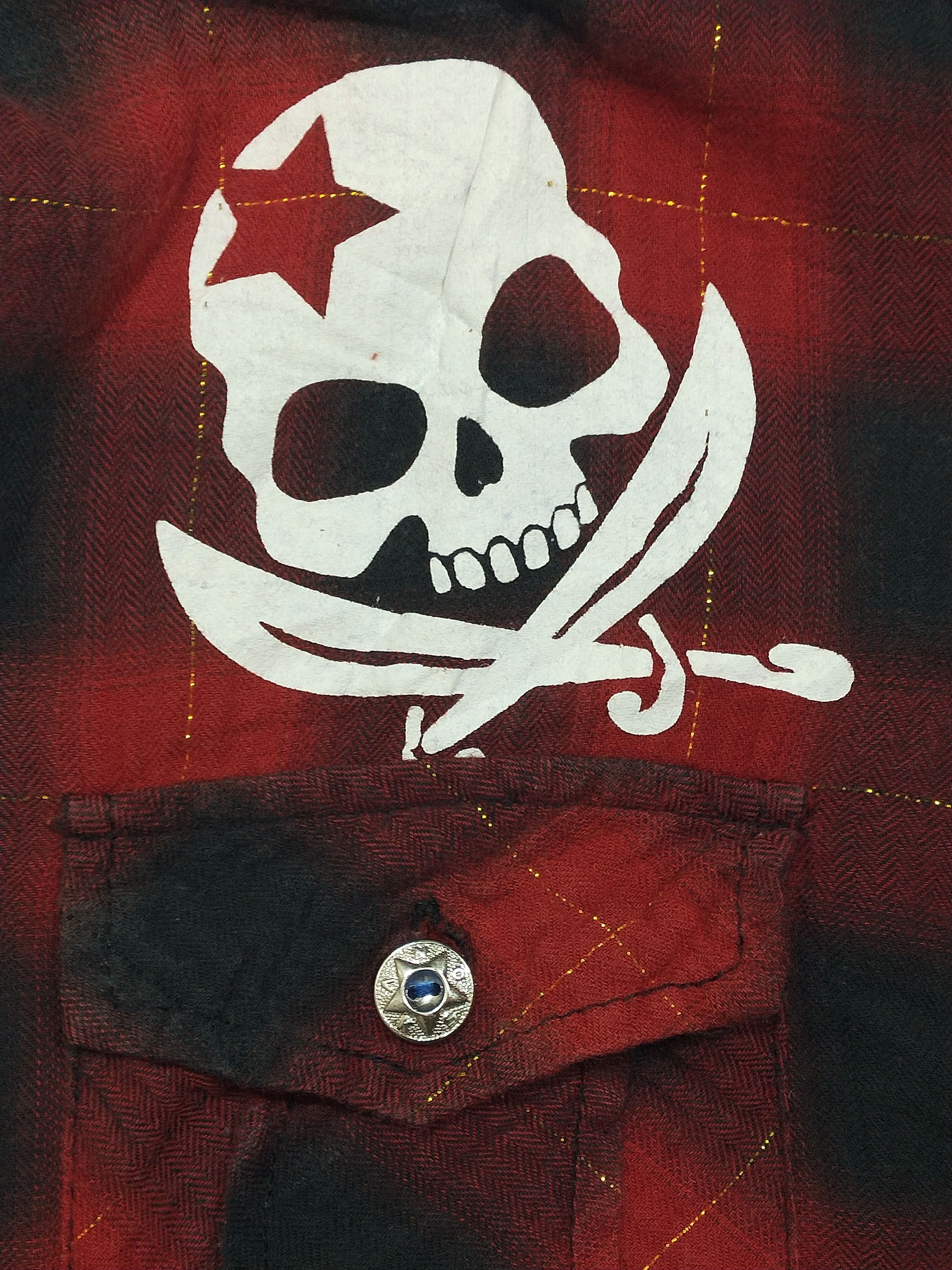 BATSU STUDIO Vintage Skull Plaid - Punk Style