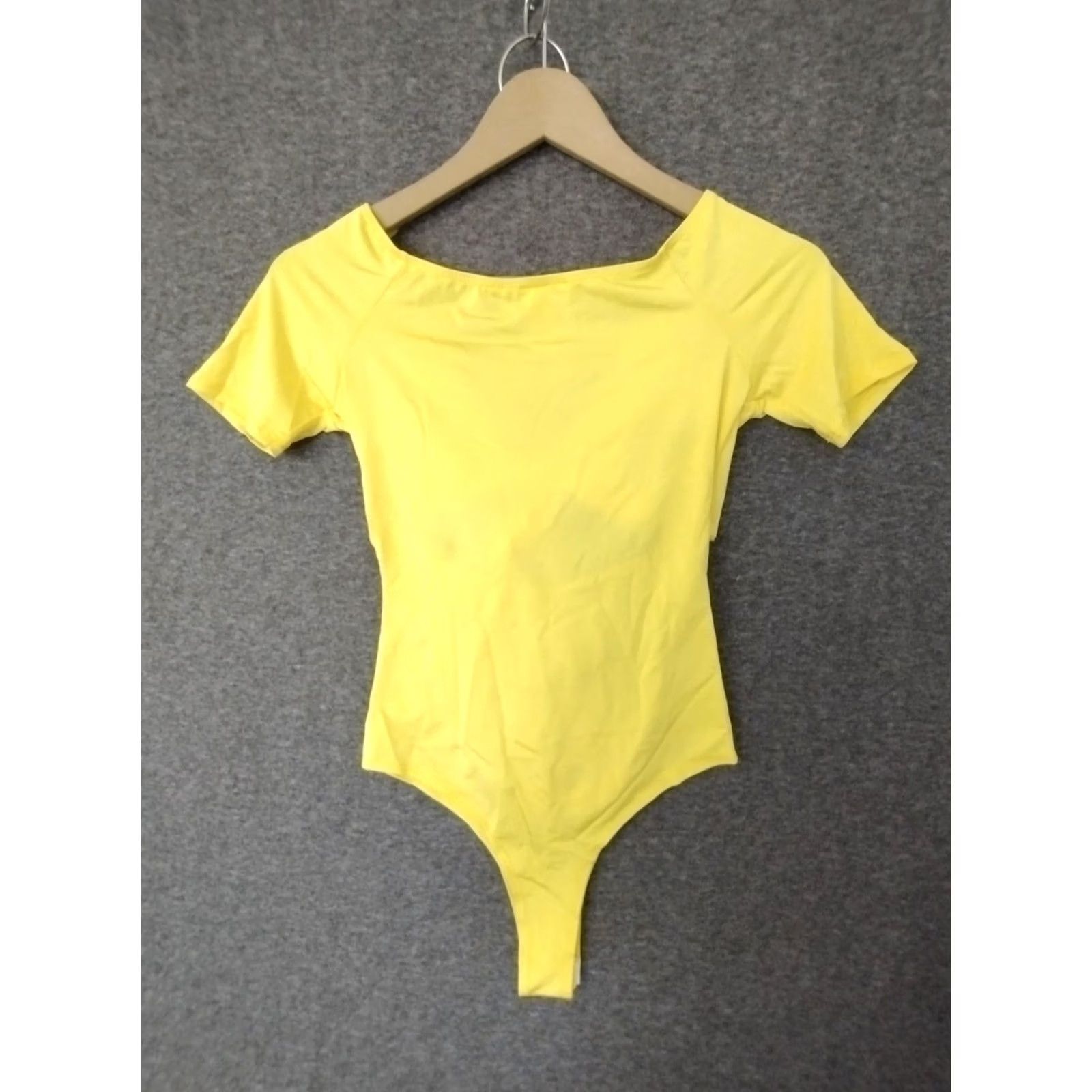 Vintage MAGIA Bodysuit Shirt Yellow Open Tummy Tie Front Short Sleeve Size S Womens Size S / US 4 / IT 40 - 2 Thumbnail