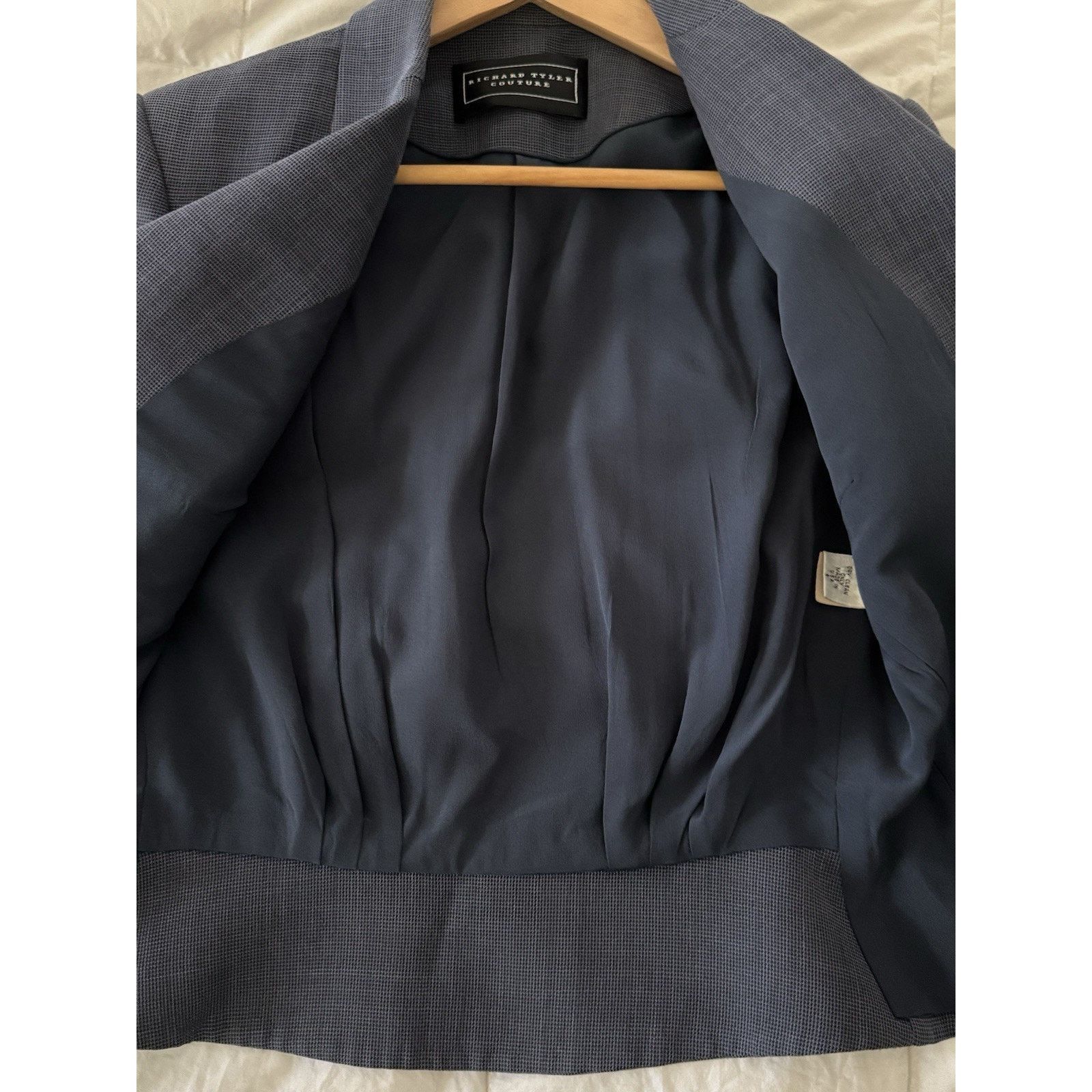 Vintage RICHARD TYLER COUTURE Women's Blazer Sz 6 Grey Cropped 90s Size M / US 6-8 / IT 42-44 - 4 Thumbnail