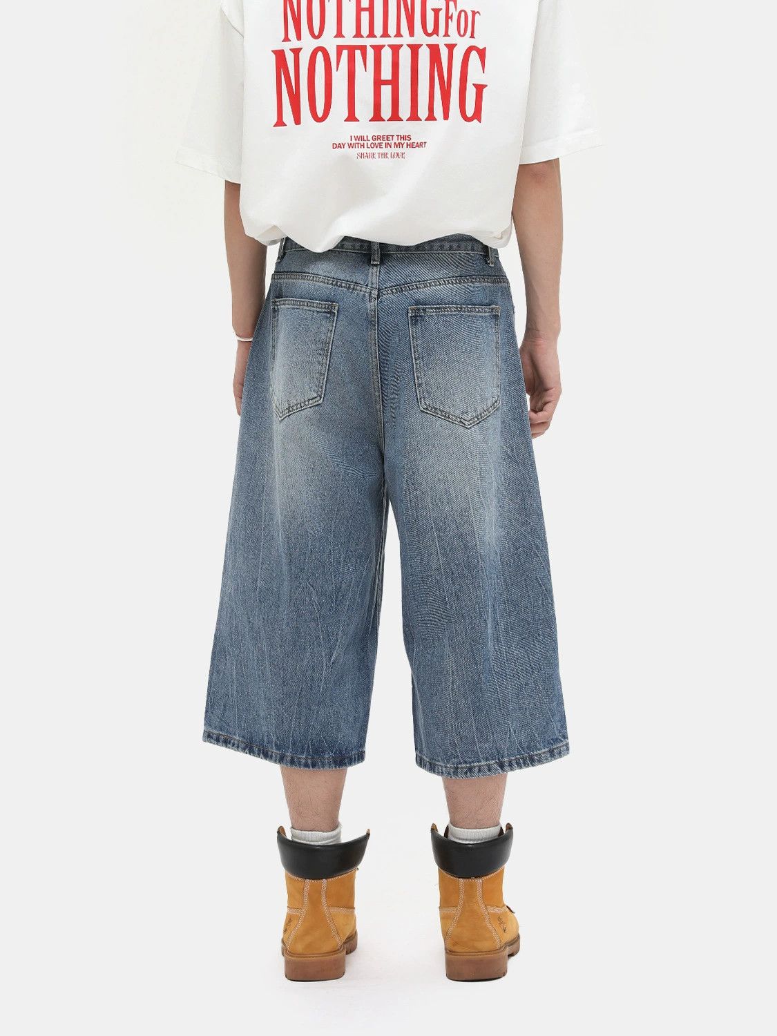 Japanese Brand × Jean American washed lightning loose straight denim shorts Size US 32 / EU 48 - 2 Thumbnail