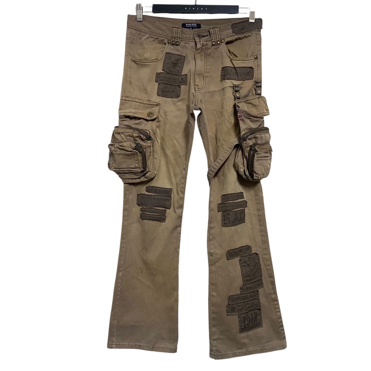 Japanese Brand IN THE ATTIC Sunfaded Holster Cargo Pants Flare Patches Size US 30 / EU 46 - 1 Thumbnail