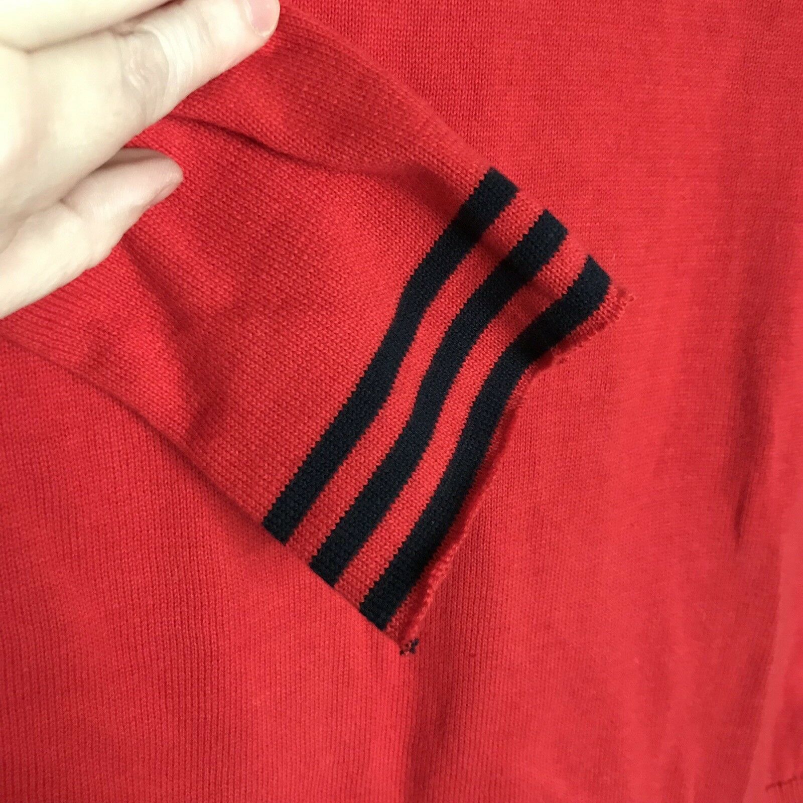Nautica Nautica Red Sweater With Blue Stripes On Cuffs - Size Small Size S / US 4 / IT 40 - 2 Thumbnail