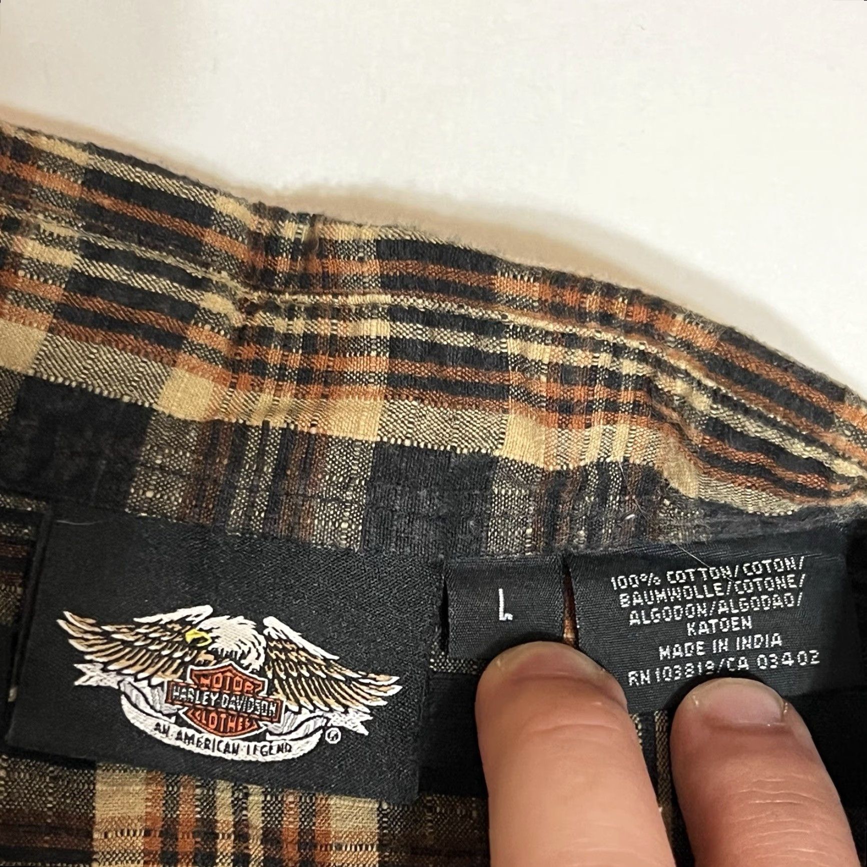 Harley Davidson Harley-Davidson Pearl Snap Shirt Men’s Large Brown Plaid Short Sleeve Button-Up Casual, Travel, Party/Cocktail Mens BD Size US L / EU 52-54 / 3 - 8 Thumbnail