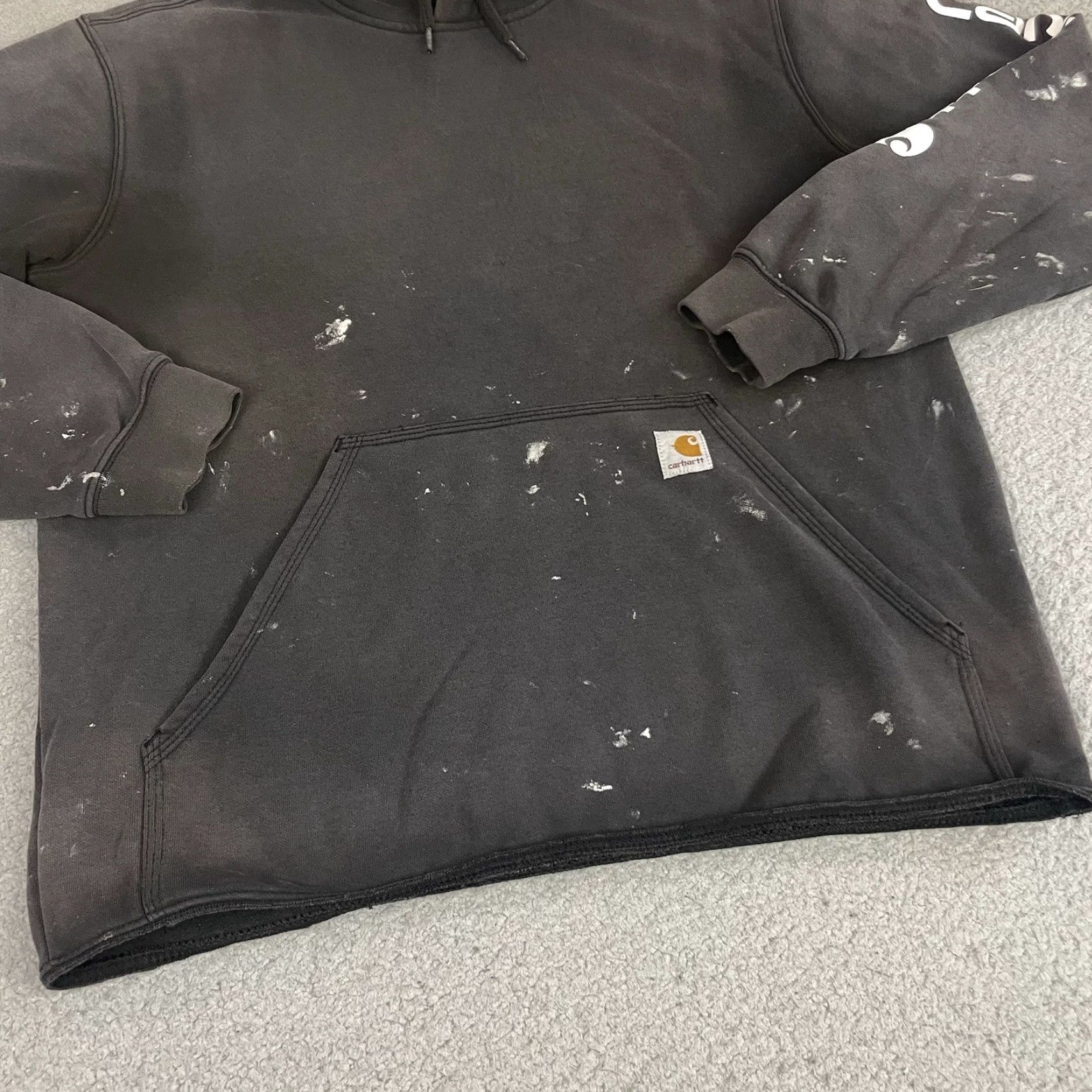 Carhartt VINTAGE Carhartt Sweatshirt Hoodie Adult Medium Black Distressed Faded Cropped Graphic M Mens Size US M / EU 48-50 / 2 - 4 Thumbnail