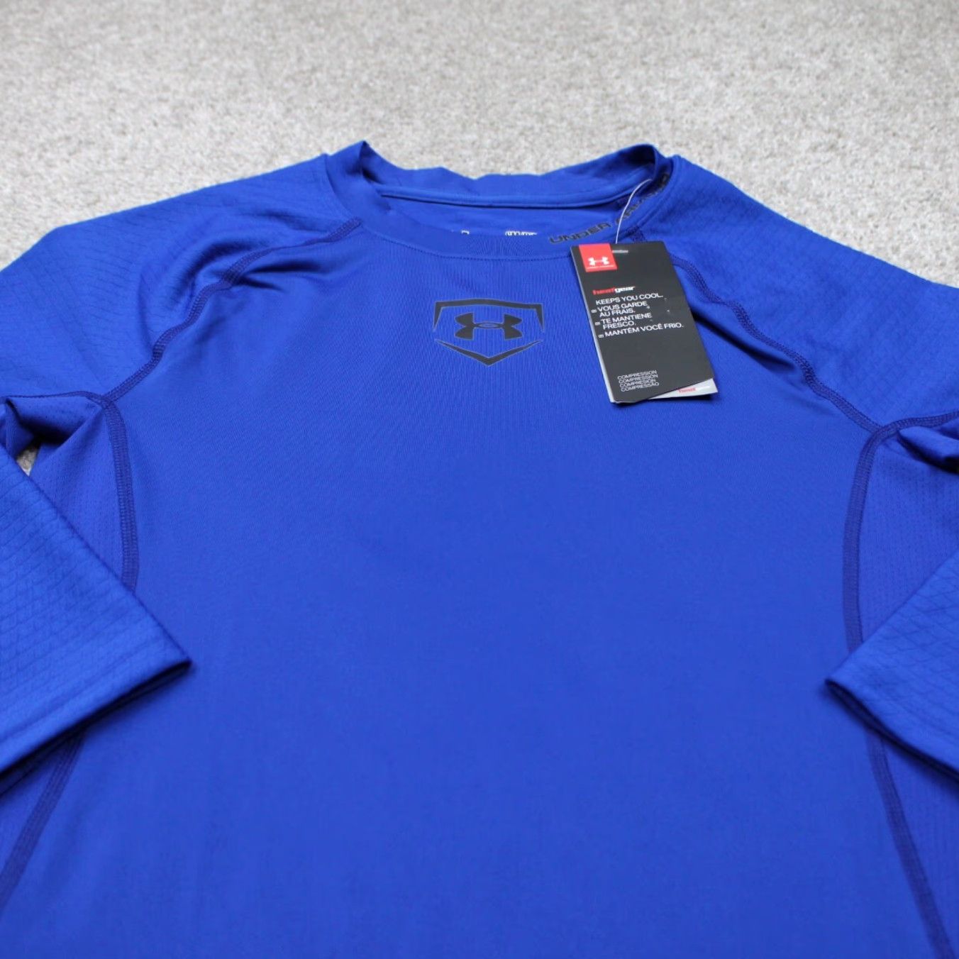 Under Armour Under Armour Shirt NWT Mens Small Blue UA Compression 3/4 Sleeve HeatGear L/S Size US S / EU 44-46 / 1 - 4 Thumbnail