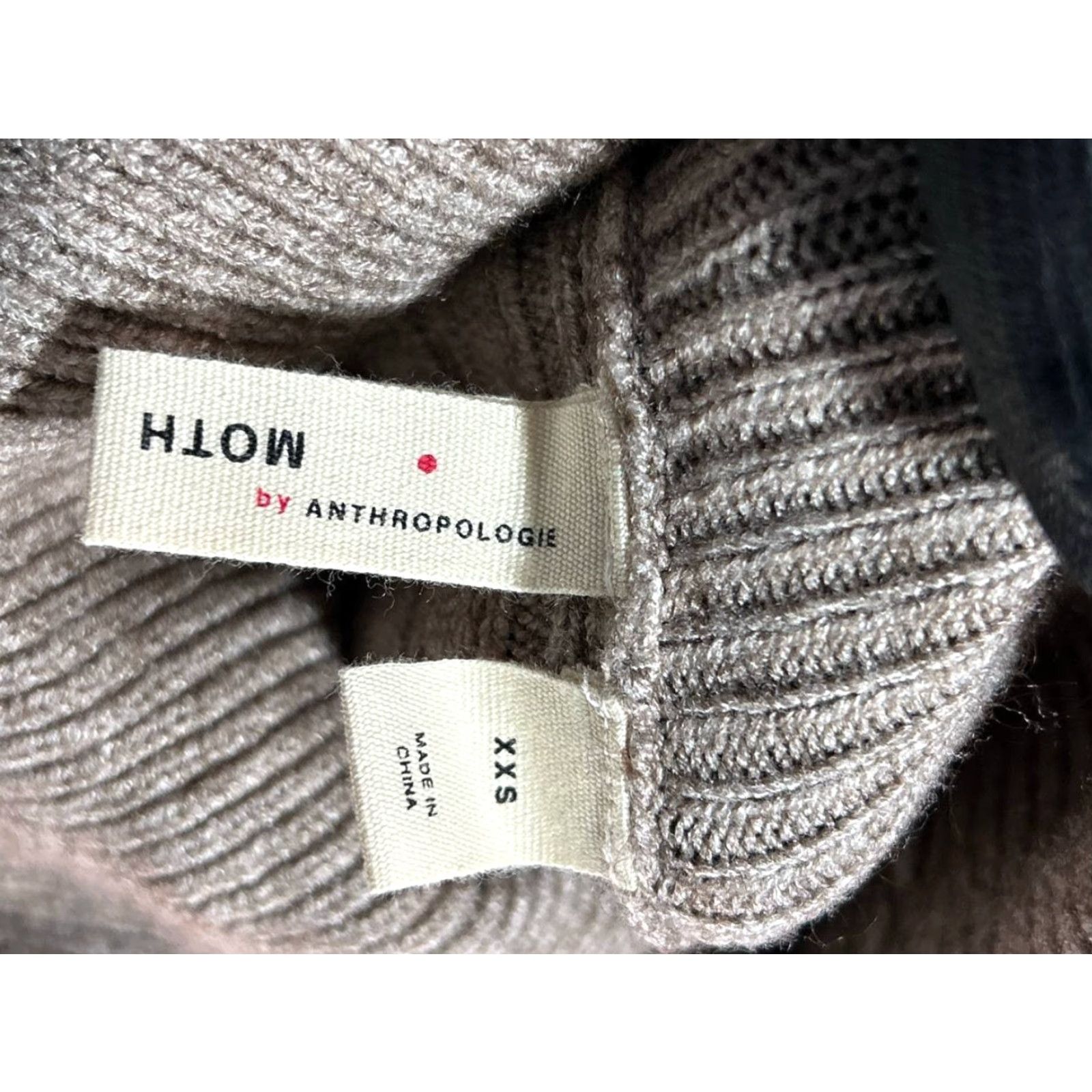 Anthropologie VINTAGE Anthropologie By Month Sweater Womens XXS Brown Ribbed Turtle Neck High Low Hem Size XXS / US 00 / IT 34 - 4 Thumbnail