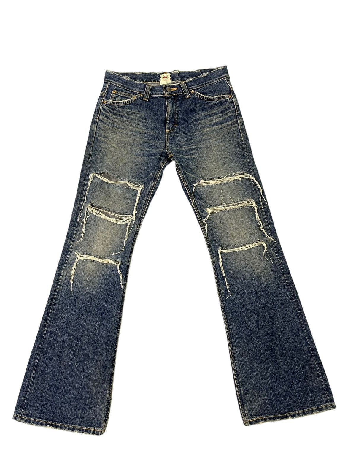 Lee Flare Jeans Lee Japan Slim Faded Distress Boot Cut 7🟦9 Size US 30 / EU 46 - 2 Thumbnail