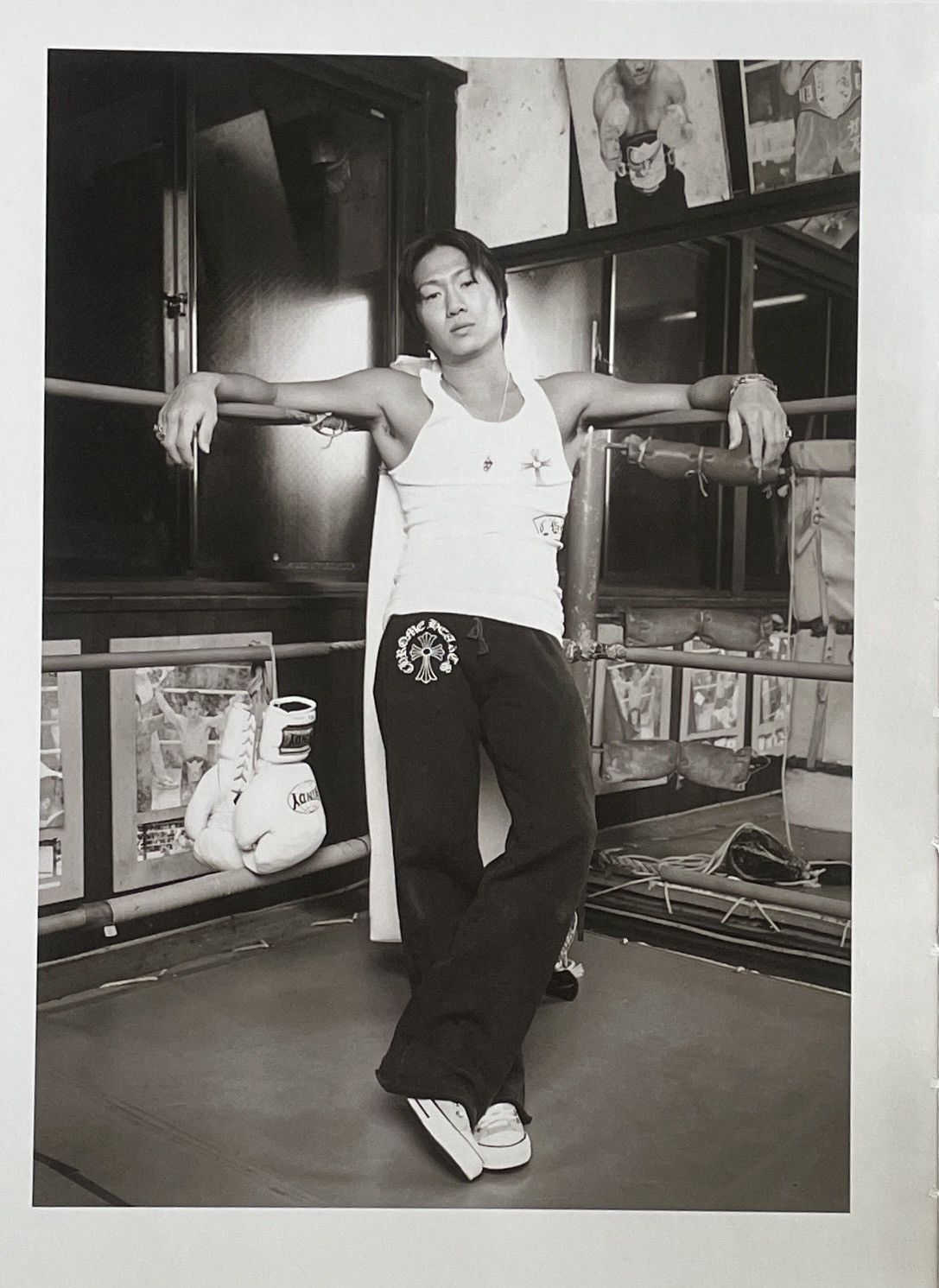 Chrome Hearts × Vintage Chrome Hearts black/white boxer photo Poster framed 9x11 Size ONE SIZE - 2 Thumbnail