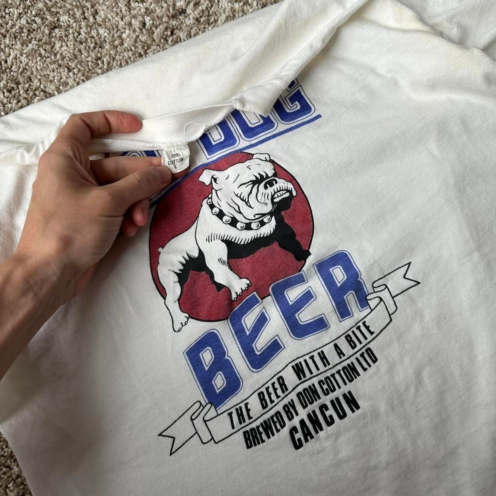 Vintage Vintage 80s Fitted Bad Dog Beer Bulldog Graphic Shirt Size US M / EU 48-50 / 2 - 5 Thumbnail