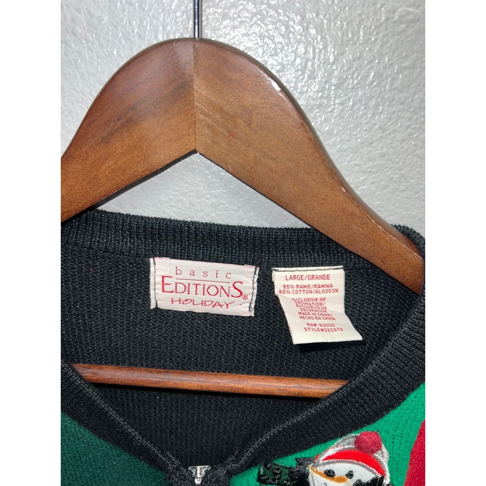 Vintage Womens Basic Editions Holdiay Christmas Sweater Full Zip L Size L / US 10 / IT 46 - 5 Thumbnail