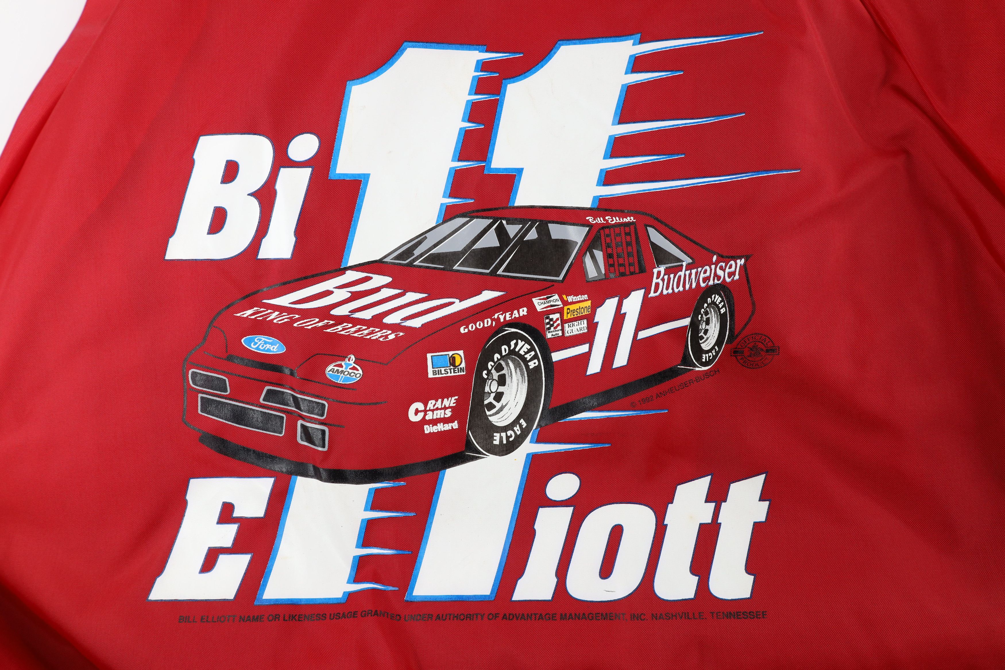 Vintage Vintage 90s NASCAR Bill Elliott Racing Bomber Jacket Red USA Size US XL / EU 56 / 4 - 11 Thumbnail
