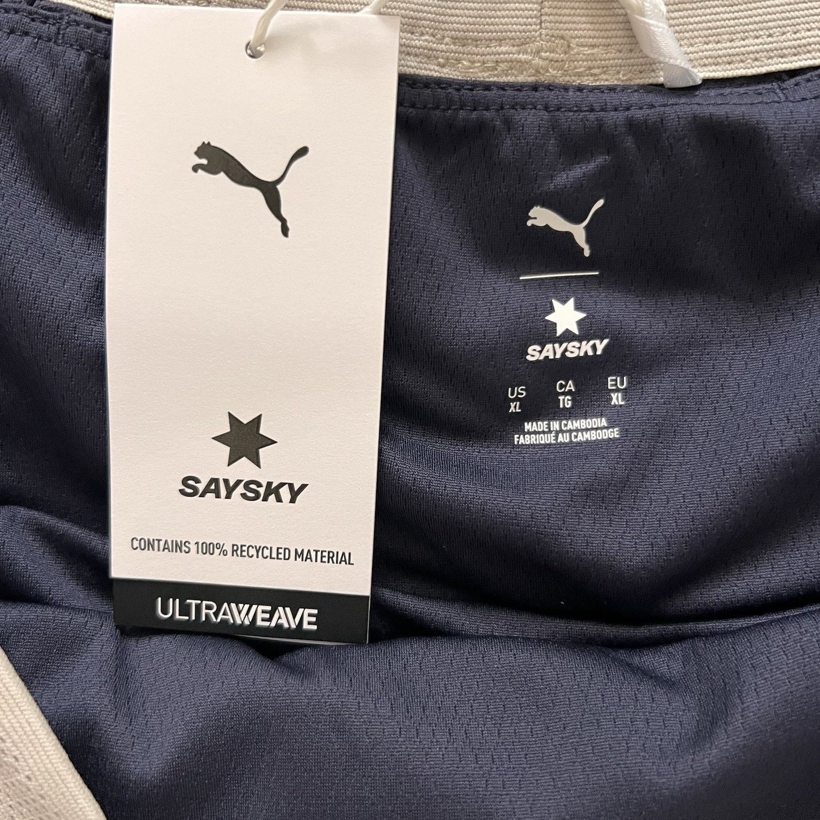 Puma Puma X Saysky Mens Size XL Navy Running Lined Shorts NWT Size US 34 / EU 50 - 9 Thumbnail