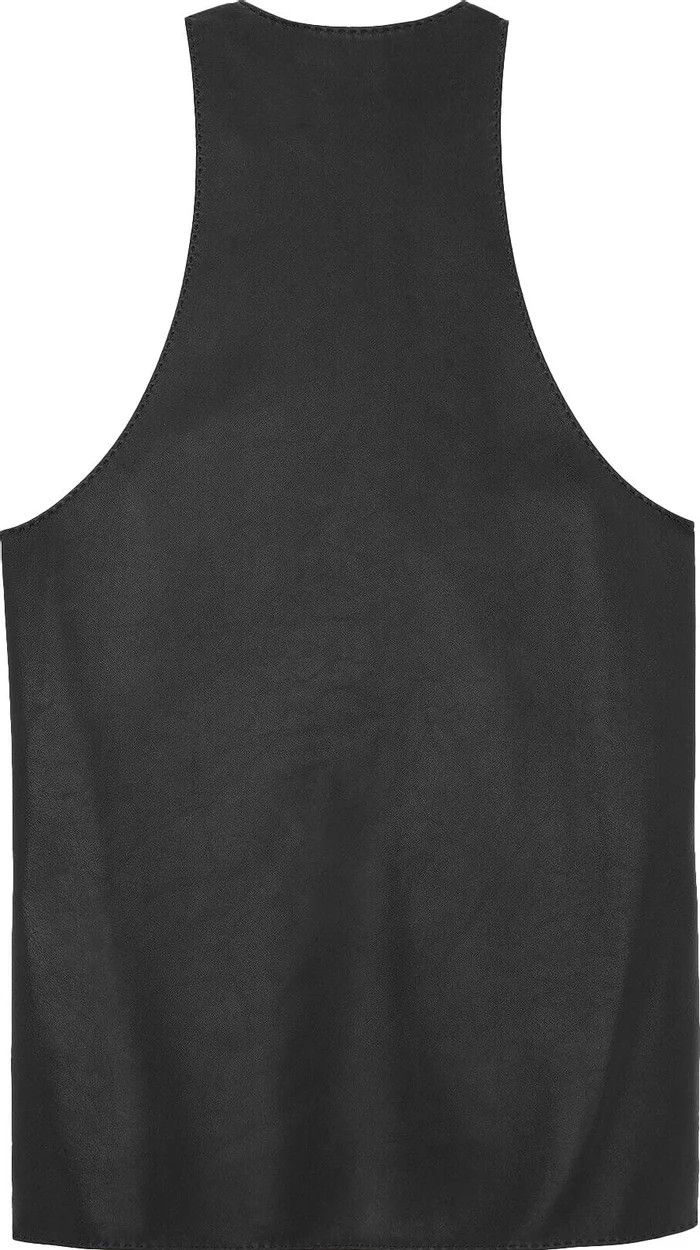Saint Laurent Paris o1s1wg111124 Tank Top in Shiny Lambskin in Black Size S / US 4 / IT 40 - 2 Thumbnail