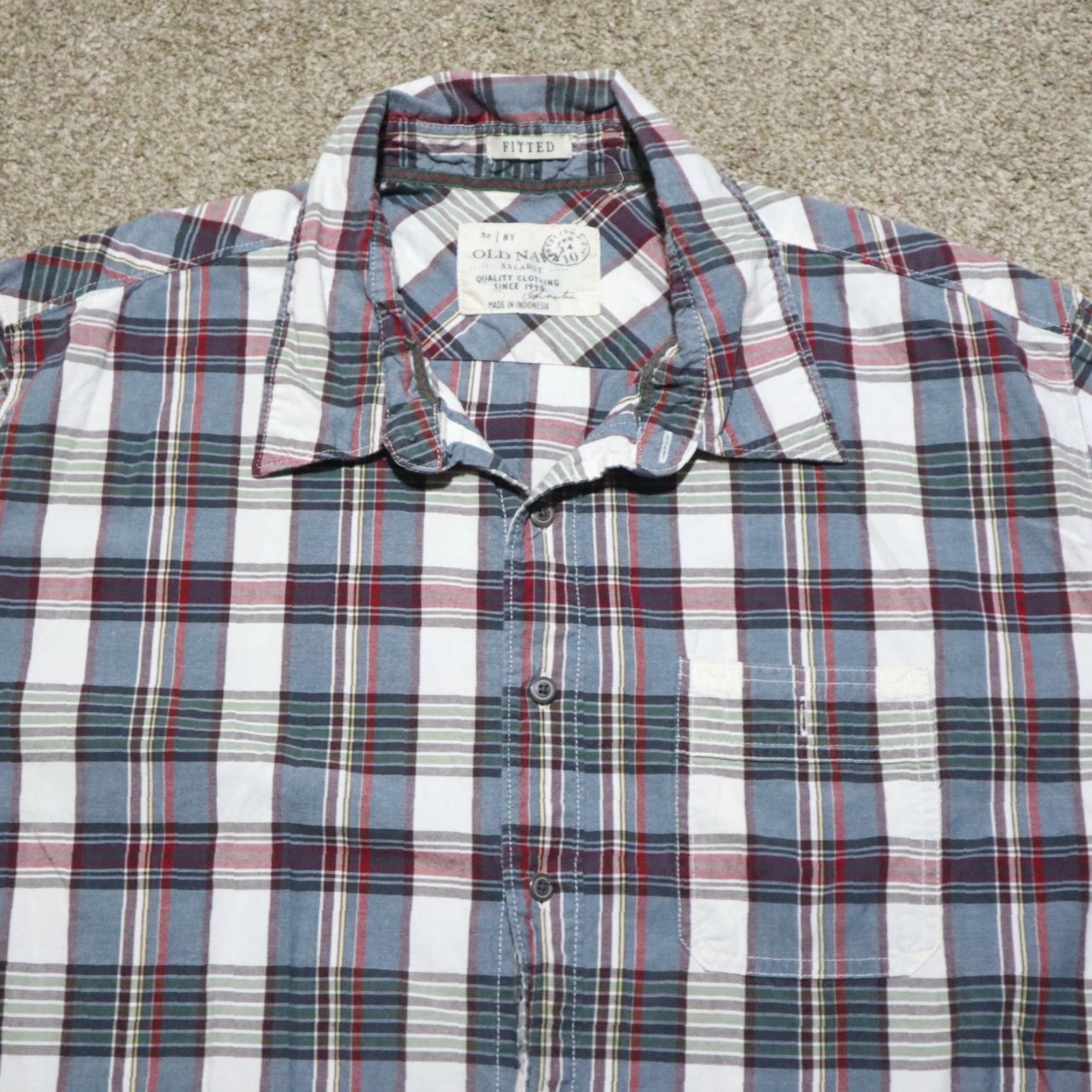 Old Navy Old Navy Shirt Men's 2XL Plaid Long Sleeve Button-Up Multicolor Cotton Blend 2000s 2XL Mens Shirt Size US XXL / EU 58 / 5 - 2 Thumbnail