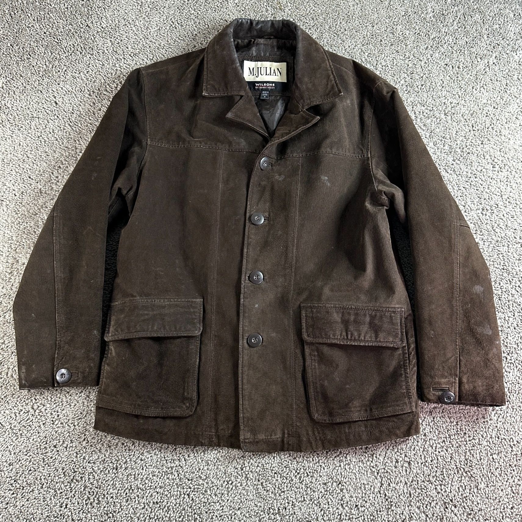 Vintage VINTAGE Wilsons Leather Jacket Mens M 90s Style Brown Leather Overcoat Shirt Jacket Casual Mens 90s Wilsons Leather M Brown Jacket Size US M / EU 48-50 / 2 - 2 Thumbnail
