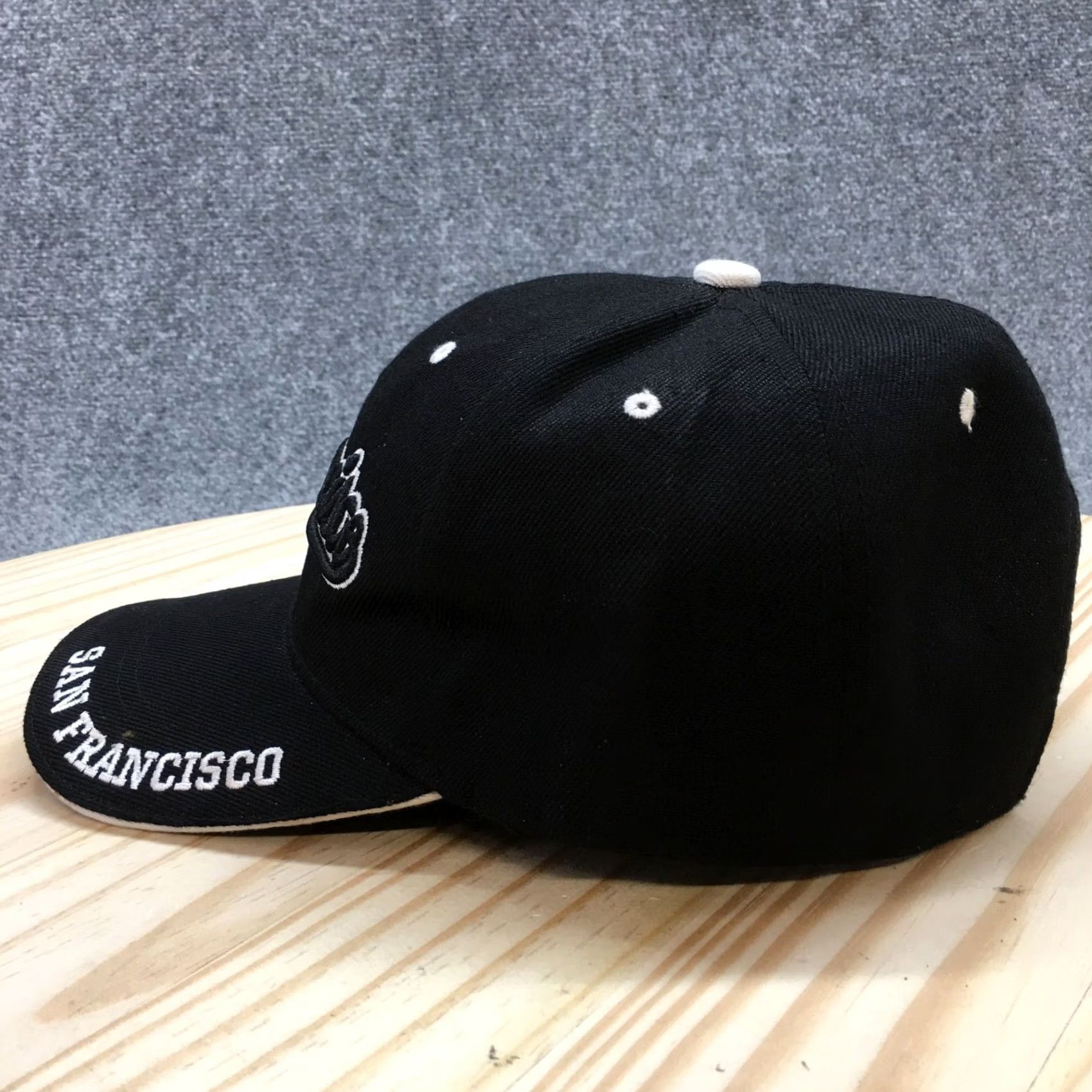 Logo 7 San Francisco Baseball Cap Mens Black OS Adjustable Embroidered Logo Curved Brim Size ONE SIZE - 5 Thumbnail
