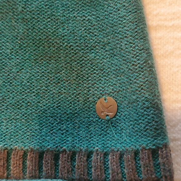 Eddie Bauer Eddie Bauer Long Slv Teal Sweater with Cable Knit Trim Sz. S Size S / US 4 / IT 40 - 8 Thumbnail