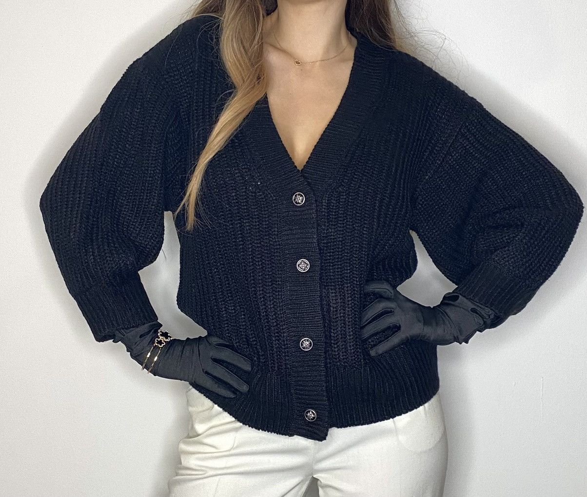 John Richmond Hohn Richmond Black Cardigan Size S / US 4 / IT 40 - 1 Thumbnail