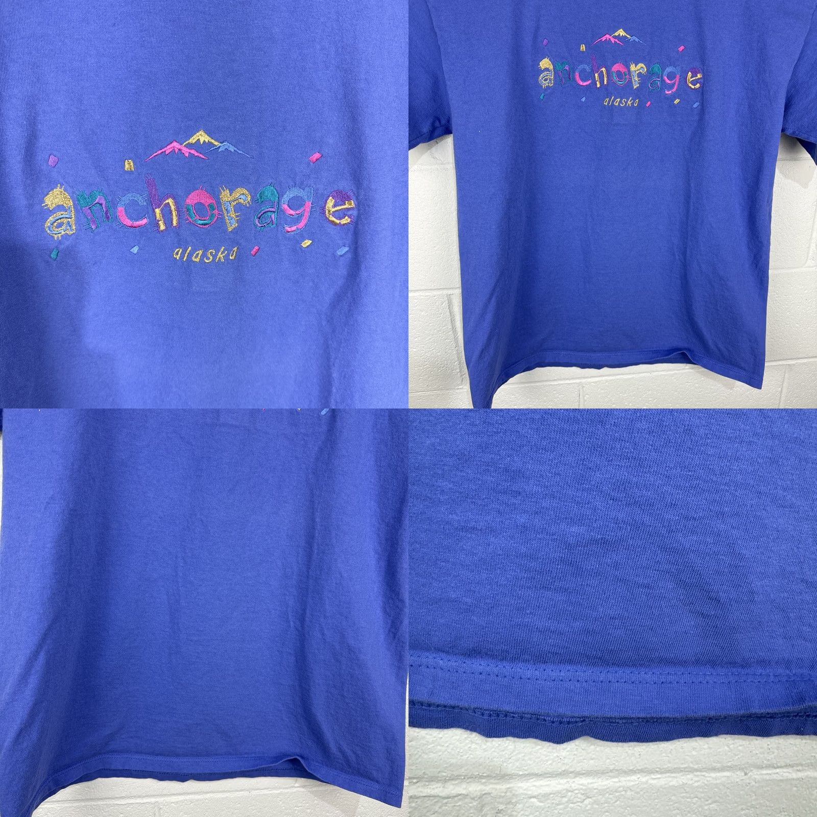 Vintage VINTAGE Desert Heat Shirt Purple Blue Embroidered T Shirt Large Anchorage Alaska 90s Mens Size US L / EU 52-54 / 3 - 8 Thumbnail