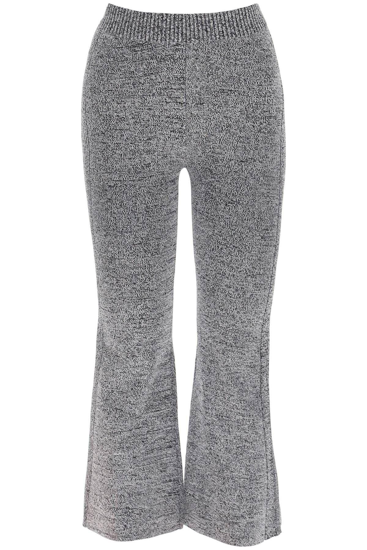 image of Ganni Stretch Knit Cropped Pants Size M For Women in Grey