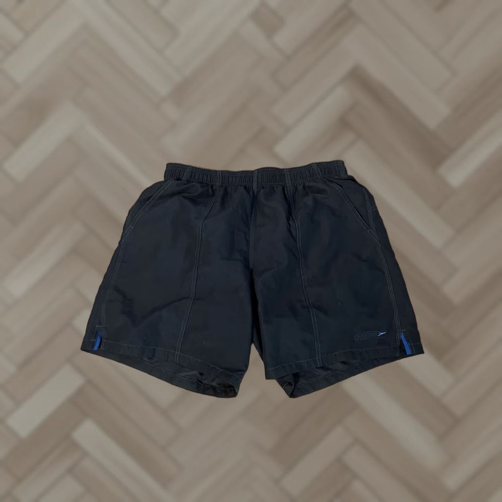 Speedo Speedo Mens Blue Swimtrunks Bottom Regular L Size L Blue Pockets Trunks 90s Beach Sports Mens Size US 33 - 1 Thumbnail