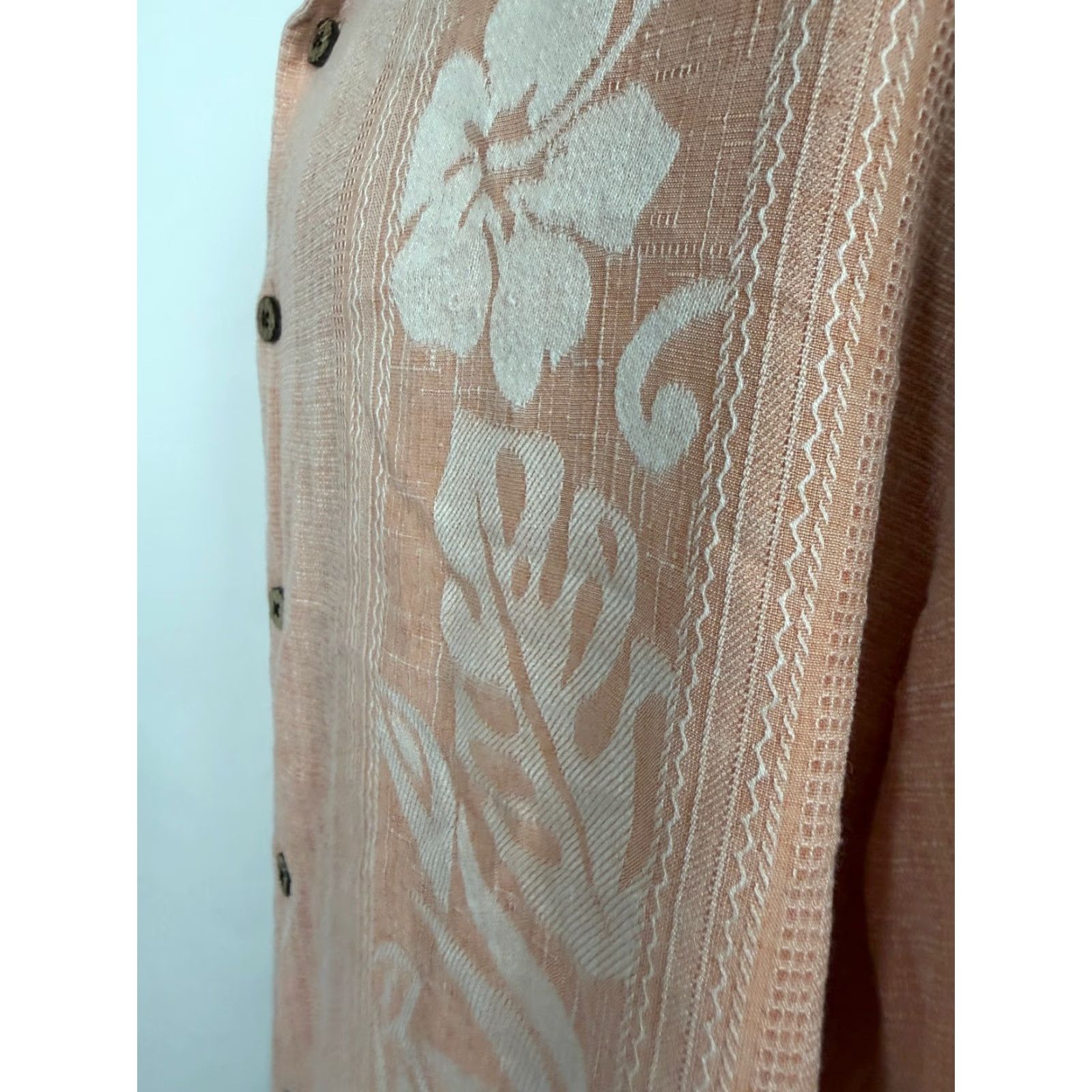 Vintage VINTAGE Caribbean Silk Blend Shirt Men L Floral Jacquard Panel Minimal Camp Garment Dyed Size US L / EU 52-54 / 3 - 6 Thumbnail