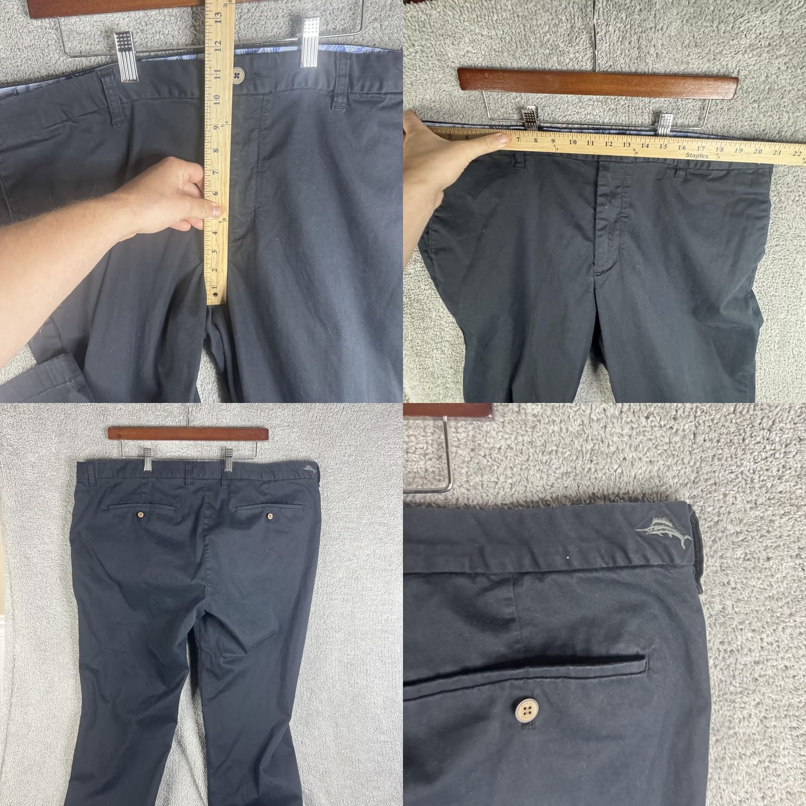 Tommy Bahama Tommy Bahama Pants Mens 42x30 Black Stretch Chino Flat Front Dress Casual Pants Size US 42 / EU 58 - 8 Thumbnail