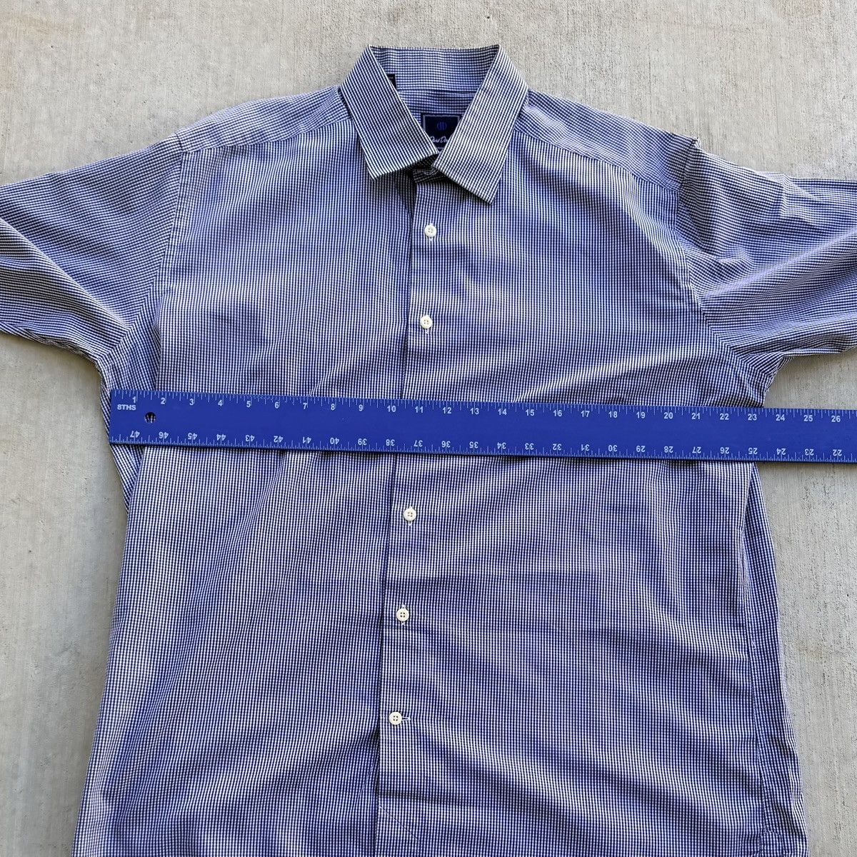 David Donahue David Donahue Dress Shirt Men Size 17 34/35 Check Blue Size US XL / EU 56 / 4 - 6 Thumbnail