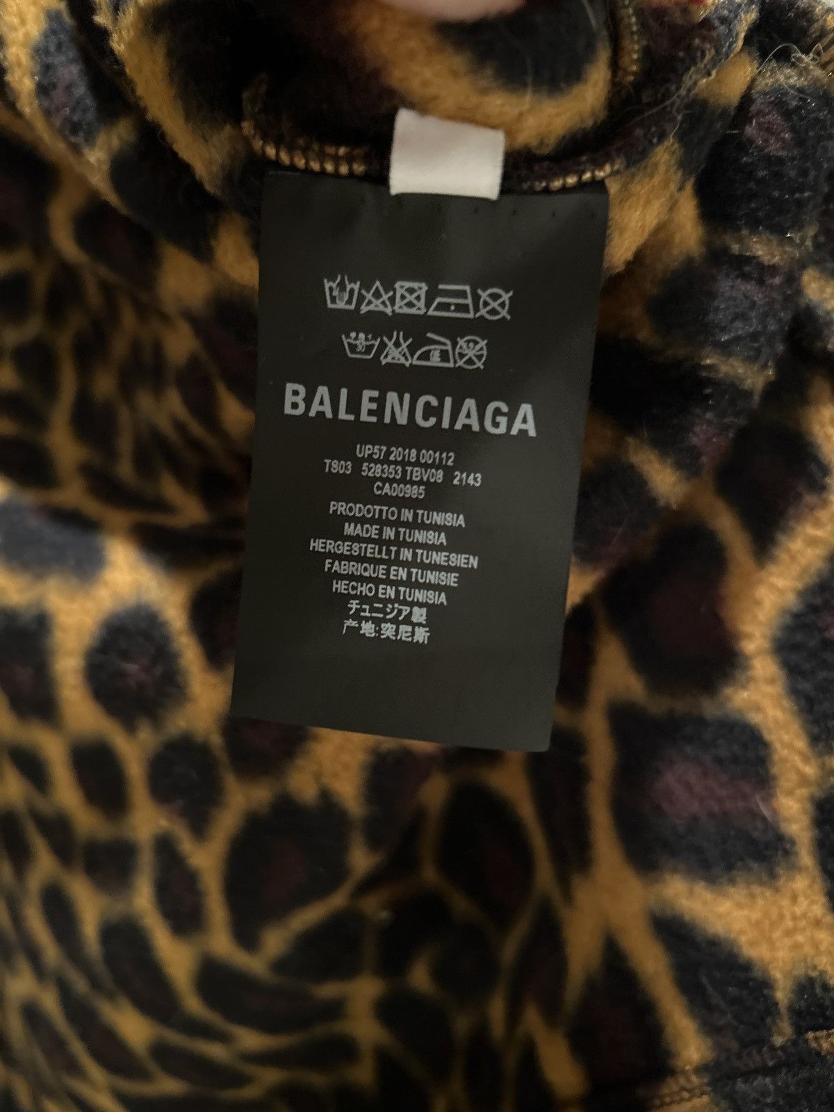 Balenciaga Men’s Leopard Printed Fleece Jacket Size US XL / EU 56 / 4 - 4 Thumbnail