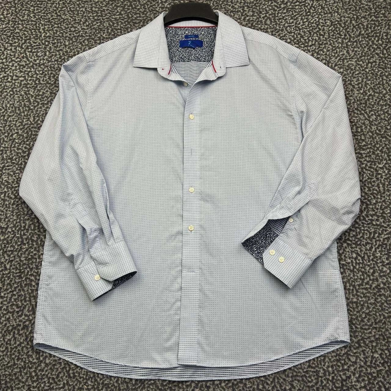 Egara Egara Button Up Shirt Men Blue Non-Iron Collared Cotton 2XL Size US XXL / EU 58 / 5 - 1 Thumbnail