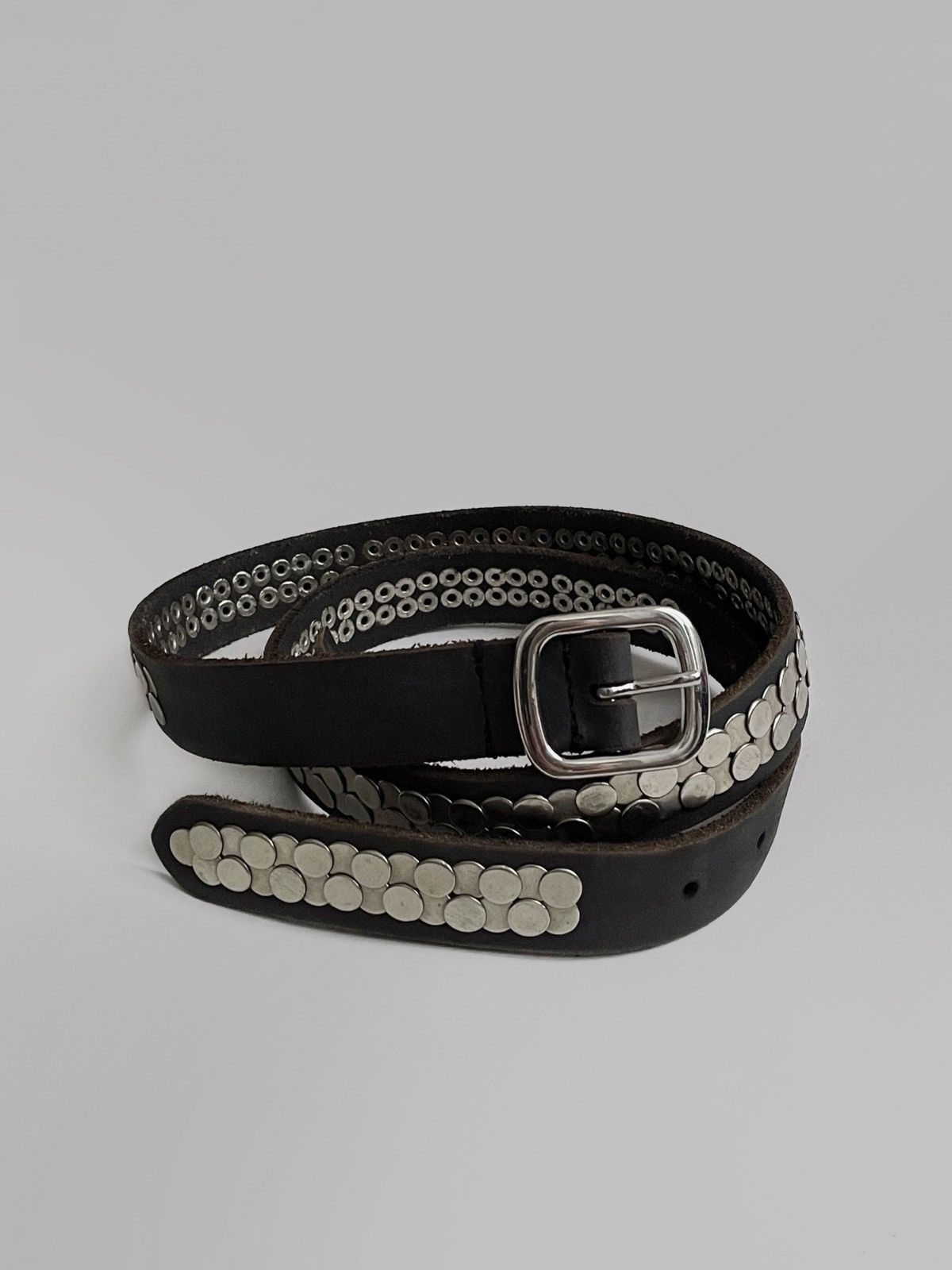 20471120 Archive hard leather/metal belt 2000s Size ONE SIZE - 1 Thumbnail