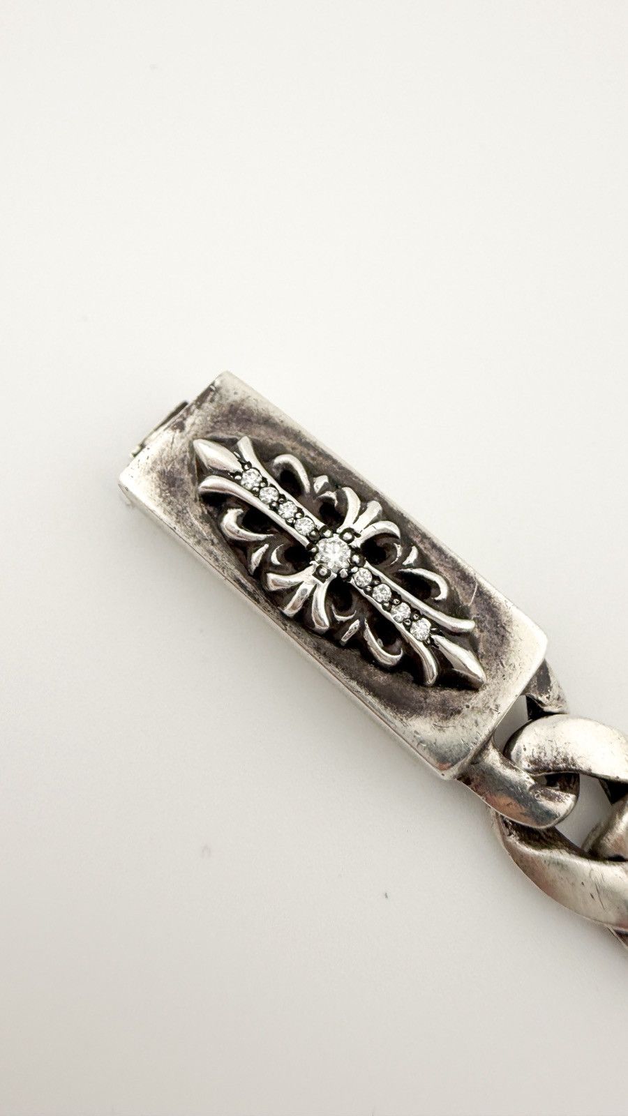 Chrome Hearts RARE! Chrome hearts Diamond ID Bracelet Cuban Size ONE SIZE - 4 Thumbnail