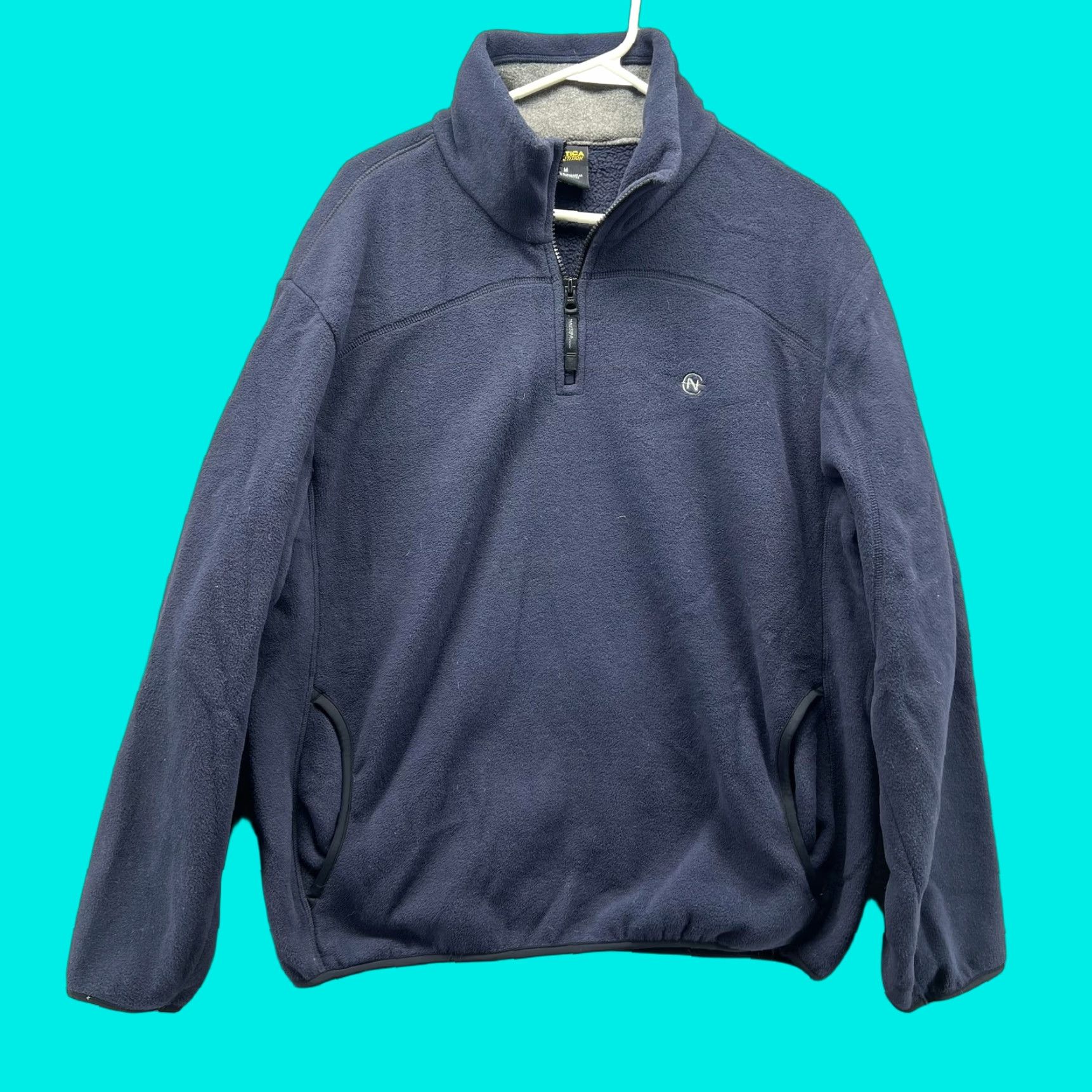 Nautica Nautica Competition Jacket Mens Medium Blue 1/4 Zip Fleece Pullover Pockets Size US M / EU 48-50 / 2 - 1 Thumbnail