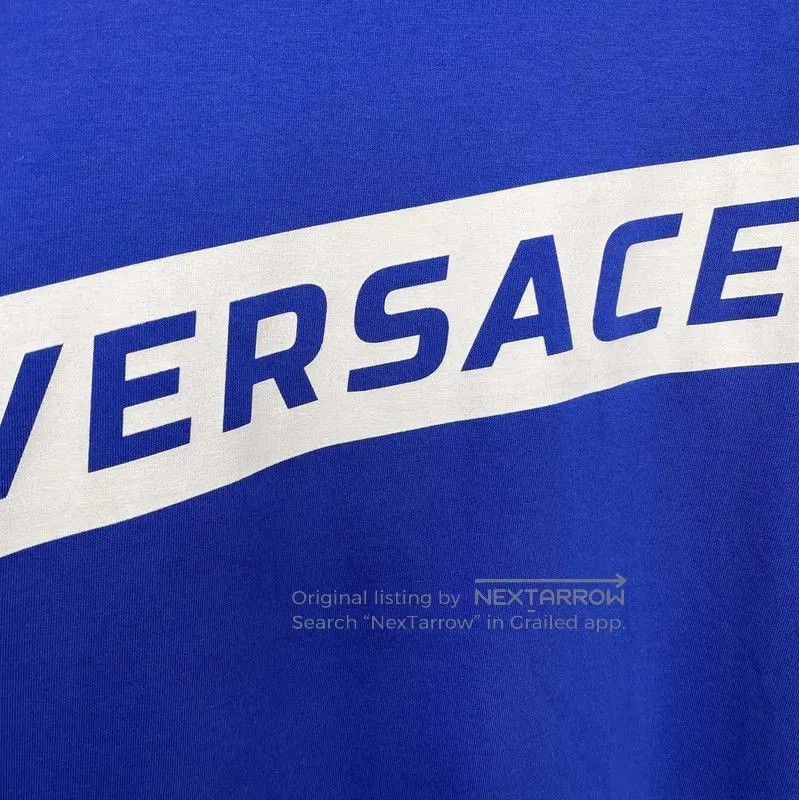 Versace Versace Men's Summer Blue Cotton T-Shirt . Size US S / EU 44-46 / 1 - 3 Thumbnail
