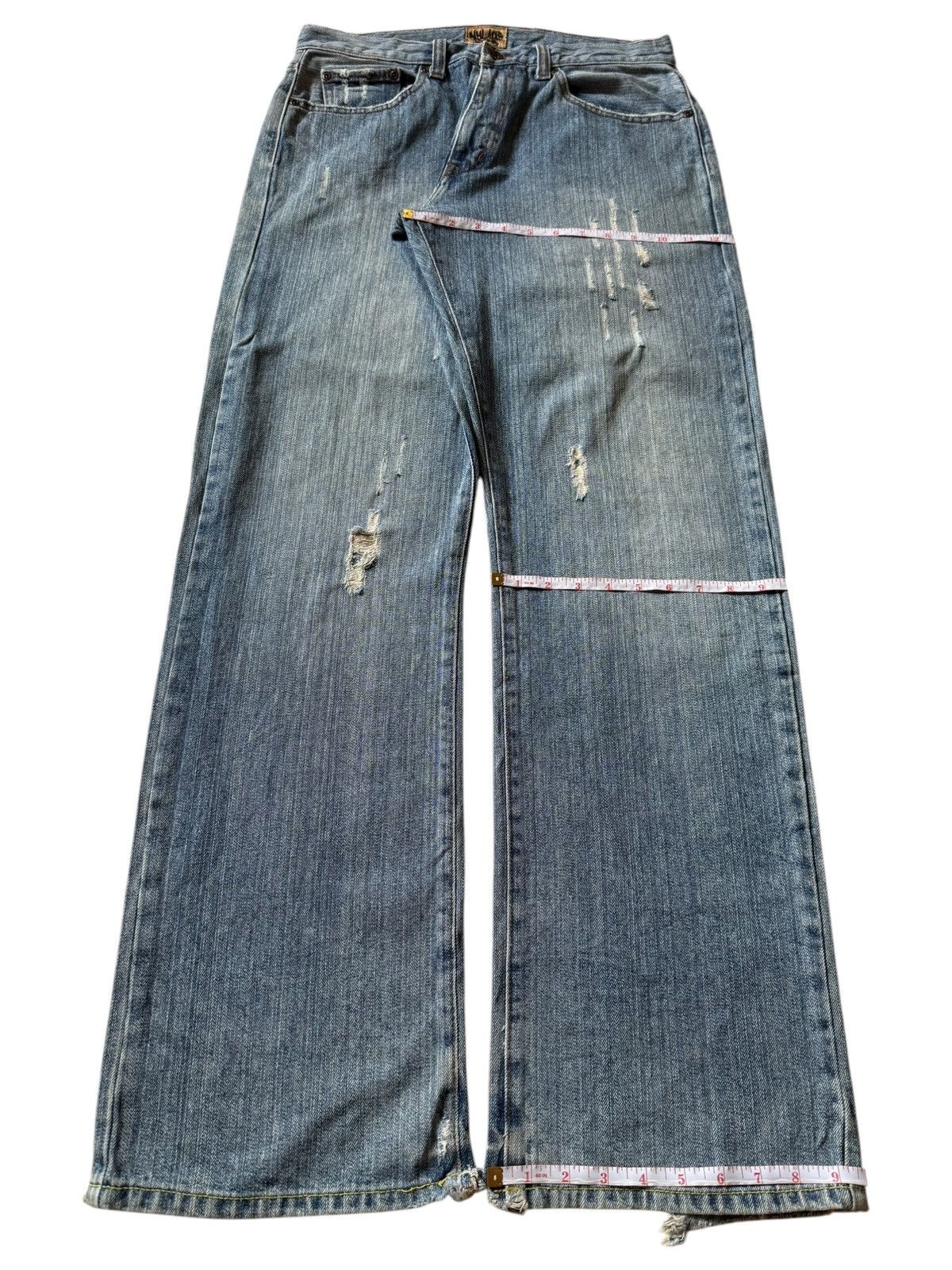Burberry Vintage Nylaus Faded Wash Distress Baggy Jeans Size US 32 / EU 48 - 8 Thumbnail