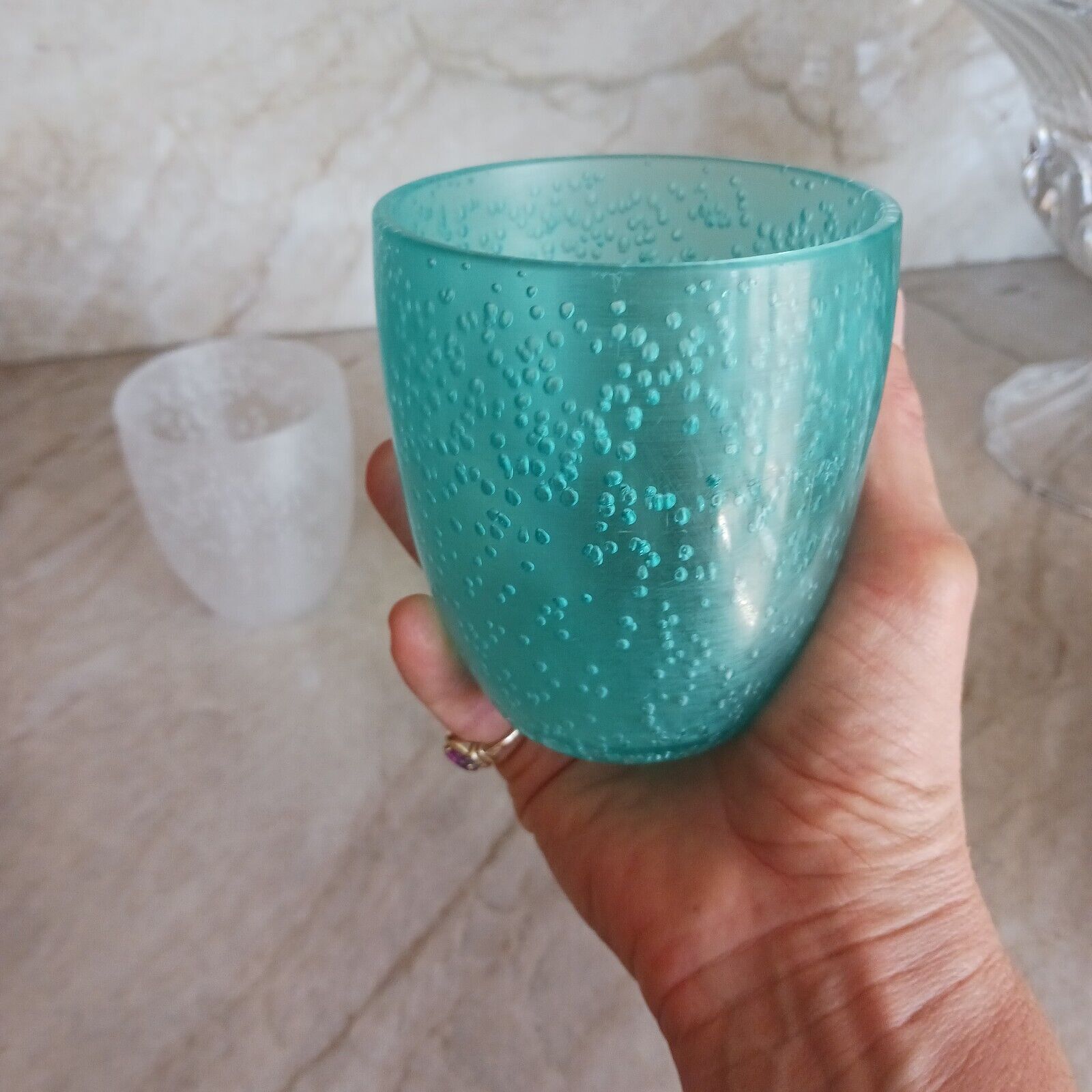 Other 4 Frosted Turquoise Drinking Tumbler BUBBLES Non-Breakable Size ONE SIZE - 2 Thumbnail