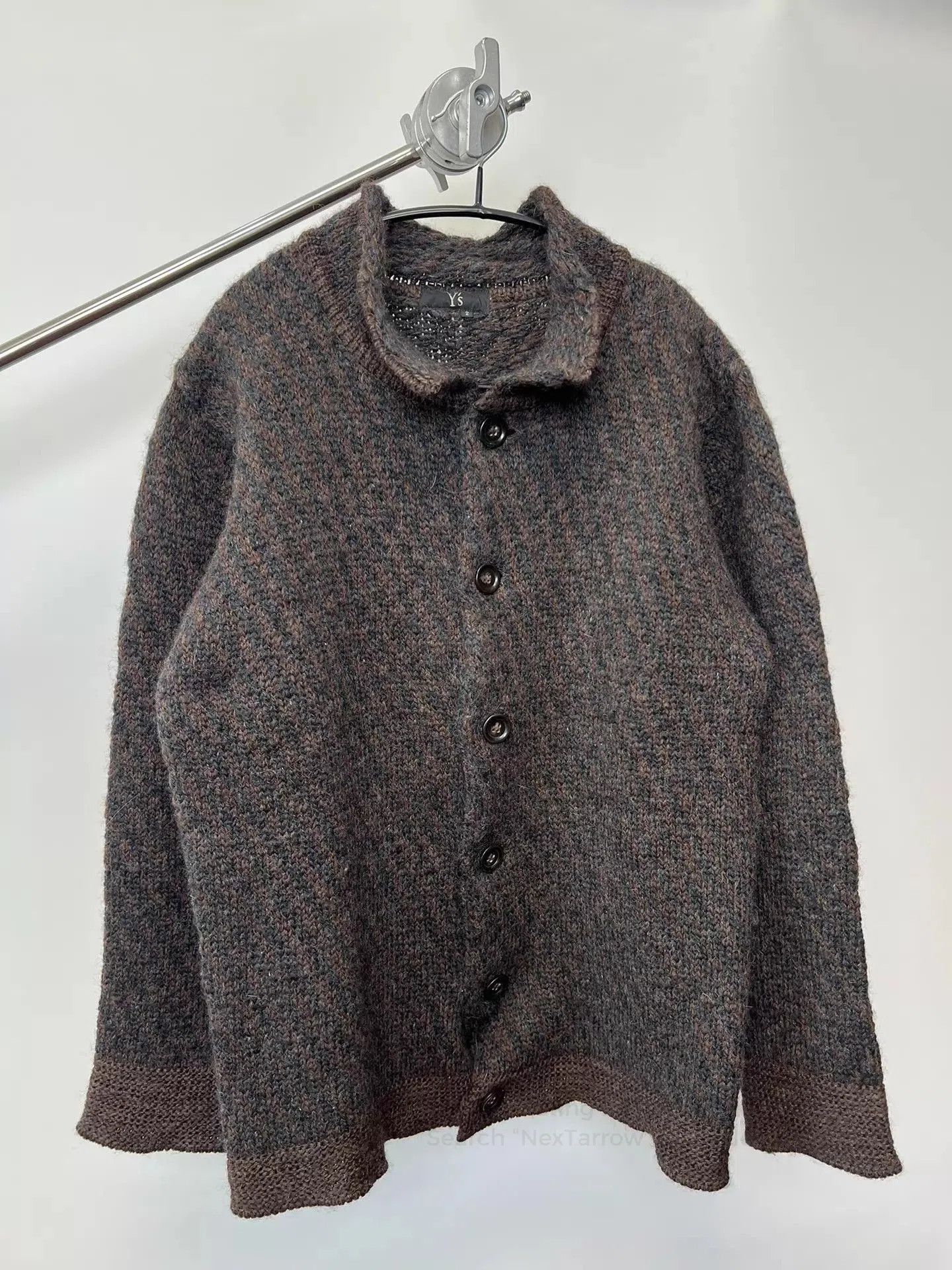 Yohji Yamamoto Brown Button-Front Knit Cardigan. Size US L / EU 52-54 / 3 - 2 Thumbnail